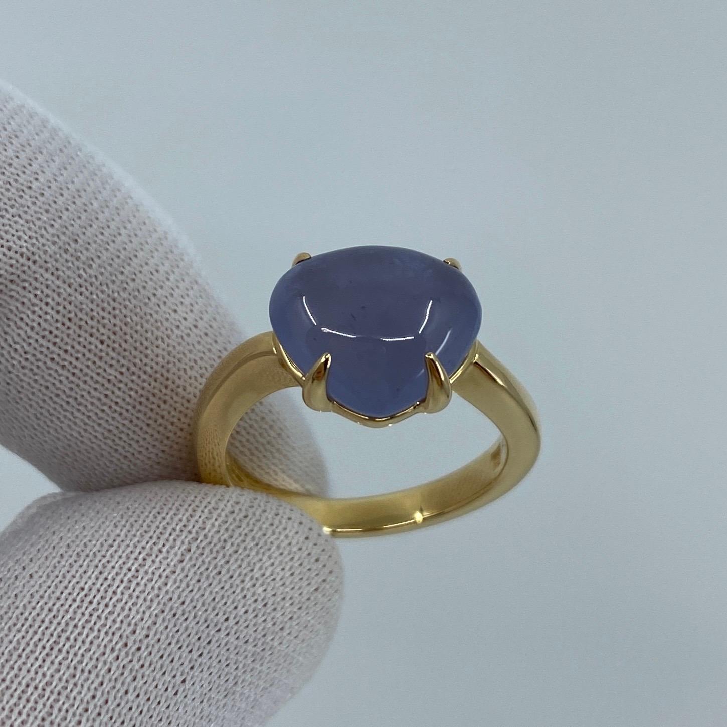 Rare Bvlgari Mediterranean Eden Chalcedony Pear Cabochon 18k Yellow Gold Ring 8