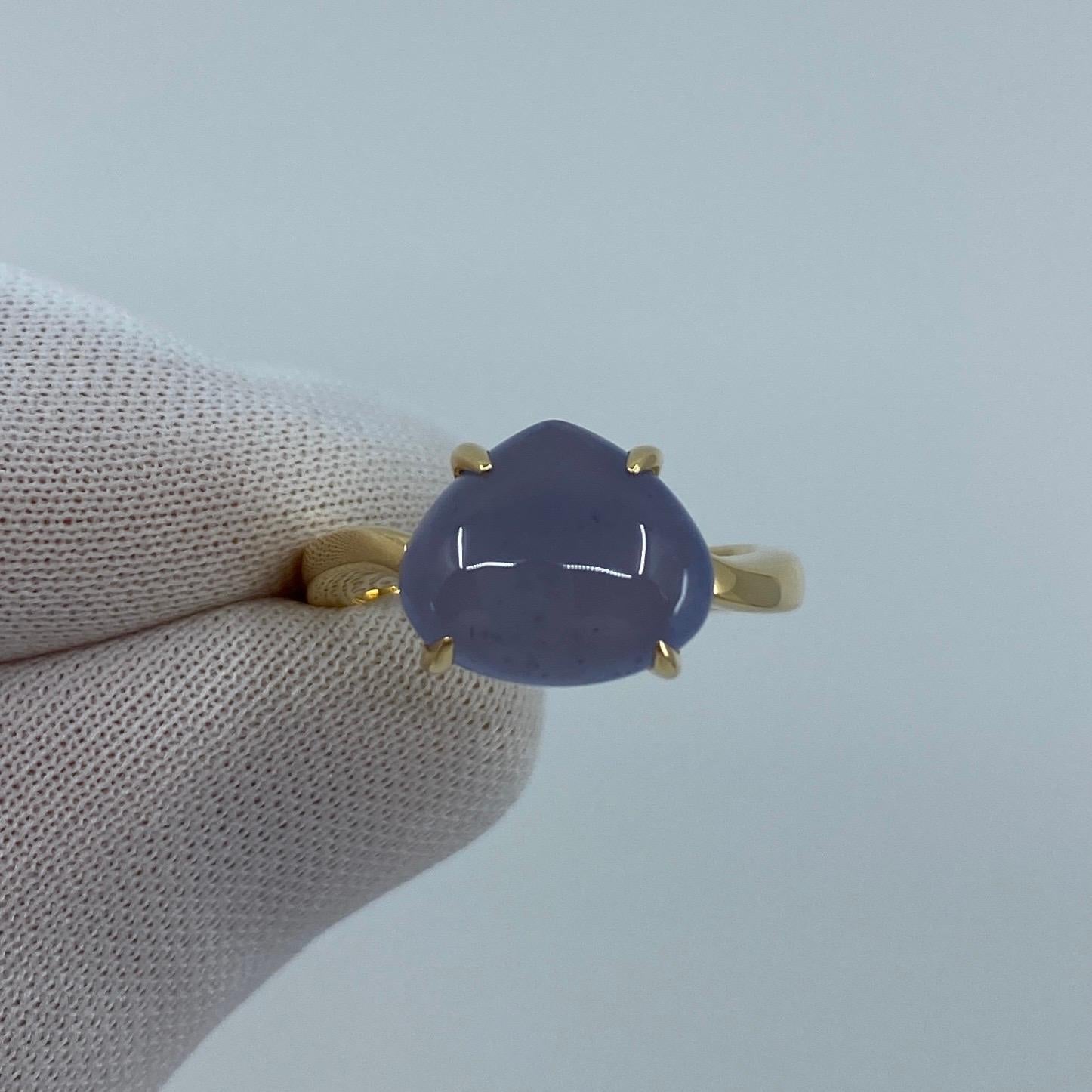 Rare Bvlgari Mediterranean Eden Chalcedony Pear Cabochon 18k Yellow Gold Ring 9
