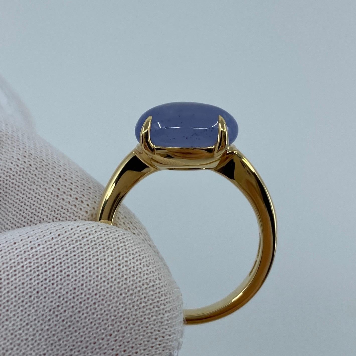 Rare Bvlgari Mediterranean Eden Chalcedony Pear Cabochon 18k Yellow Gold Ring 1