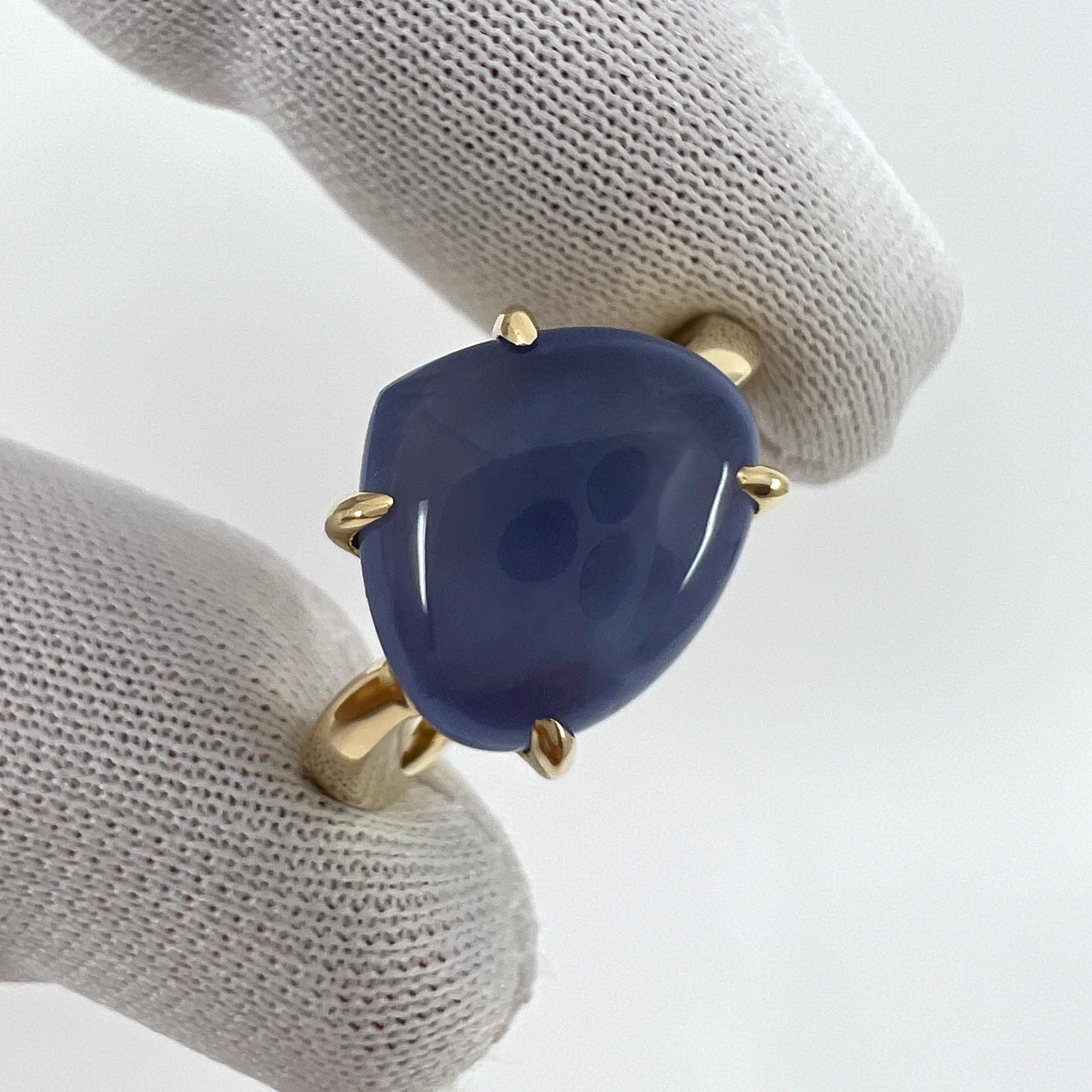 Seltener Bvlgari Mediterranean Eden Chalcedon Birnen-Cabochon 18k Gelbgold Ring 1