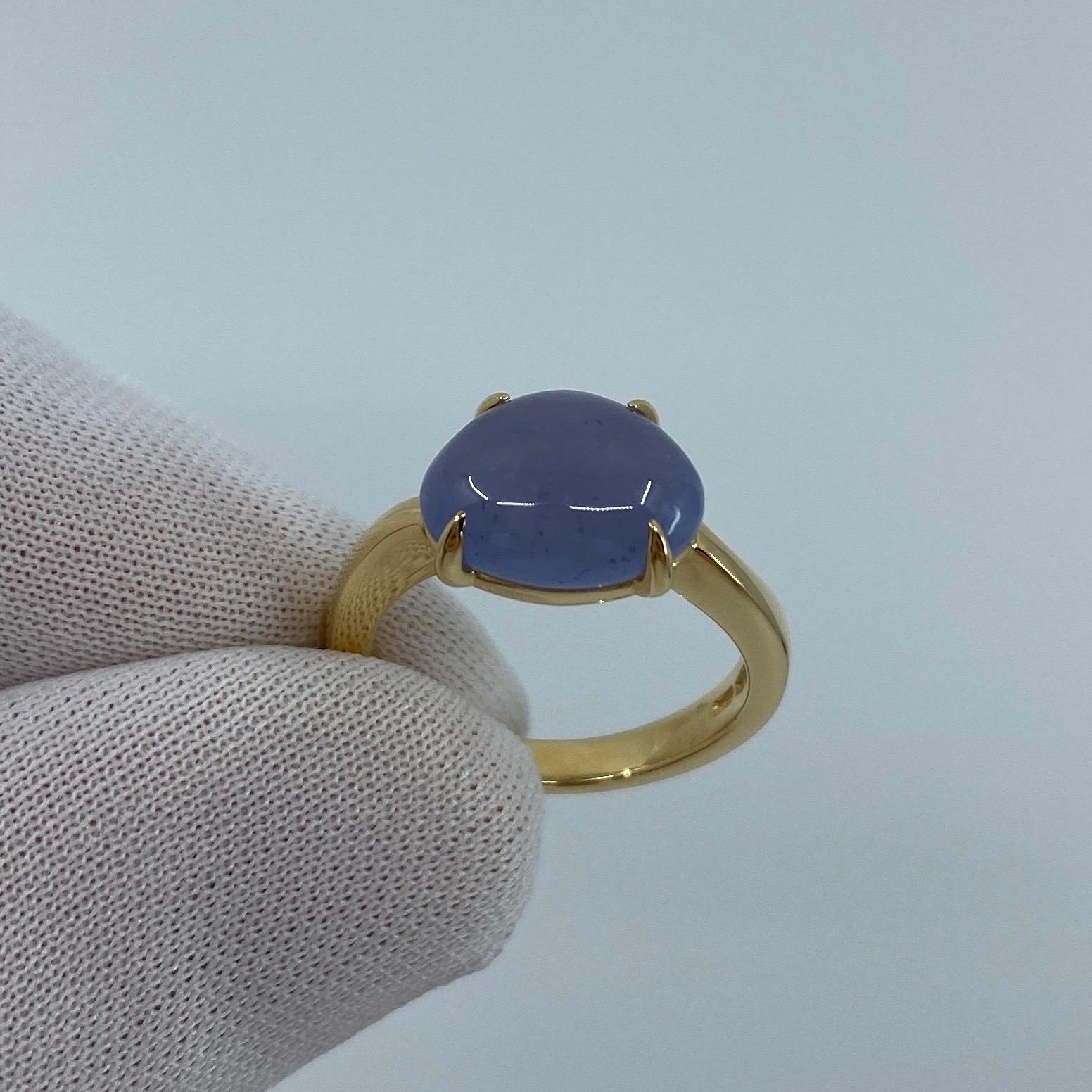 Rare Bvlgari Mediterranean Eden Chalcedony Pear Cabochon 18k Yellow Gold Ring 3