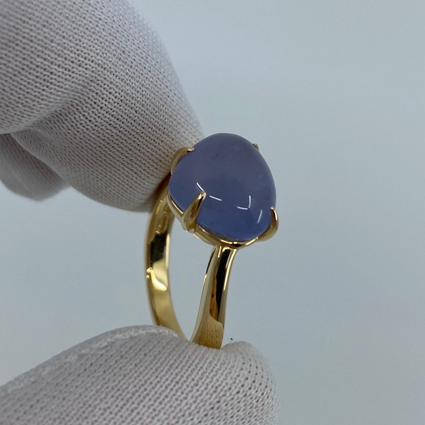 Rare Bvlgari Mediterranean Eden Chalcedony Pear Cabochon 18k Yellow Gold Ring 4