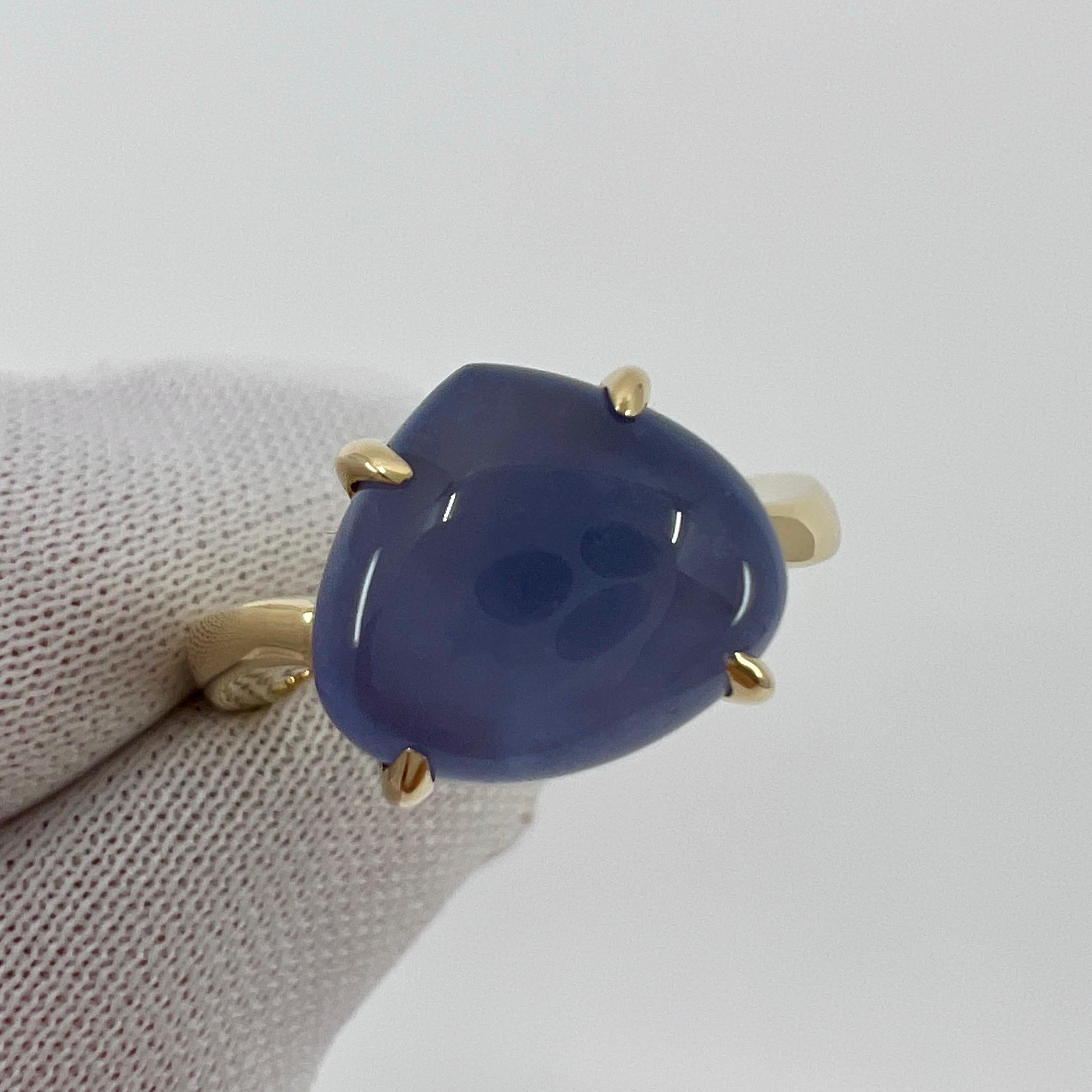 Seltener Bvlgari Mediterranean Eden Chalcedon Birnen-Cabochon 18k Gelbgold Ring 5