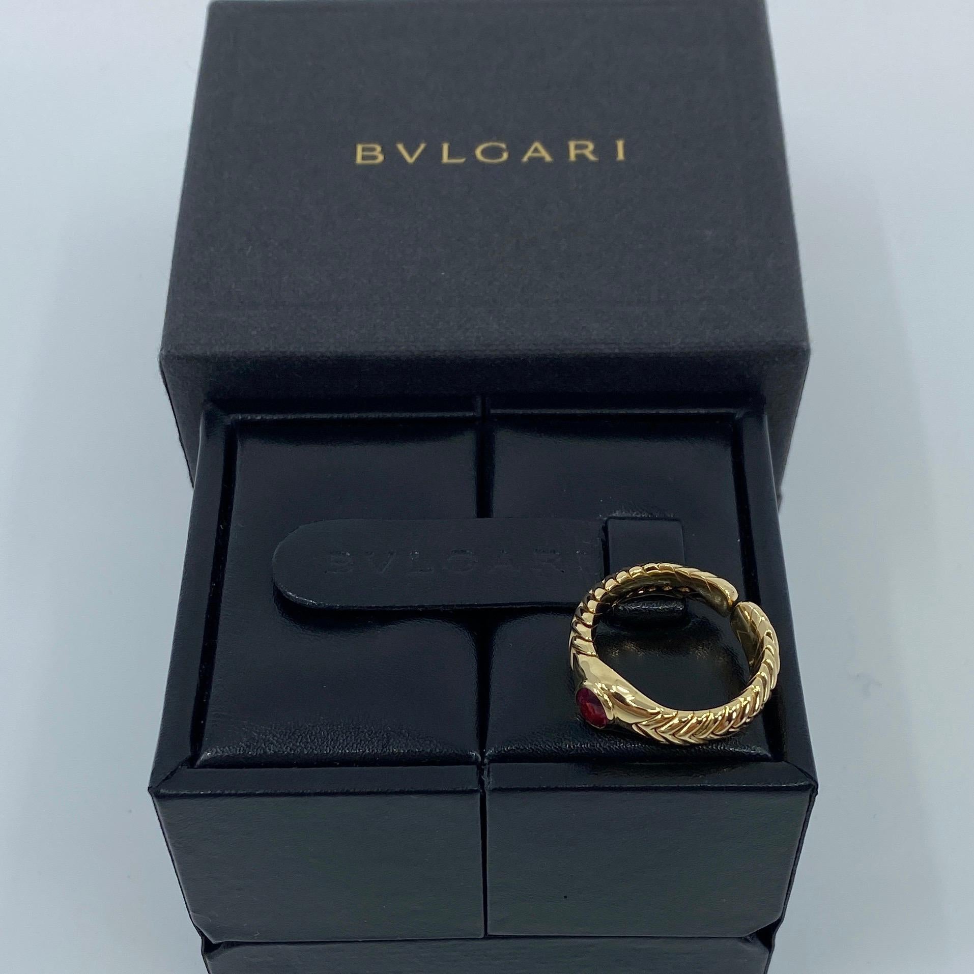 Rare Bvlgari Pink Tourmaline Serpenti Oval Cut 18 Karat Yellow Gold Flex Ring 1