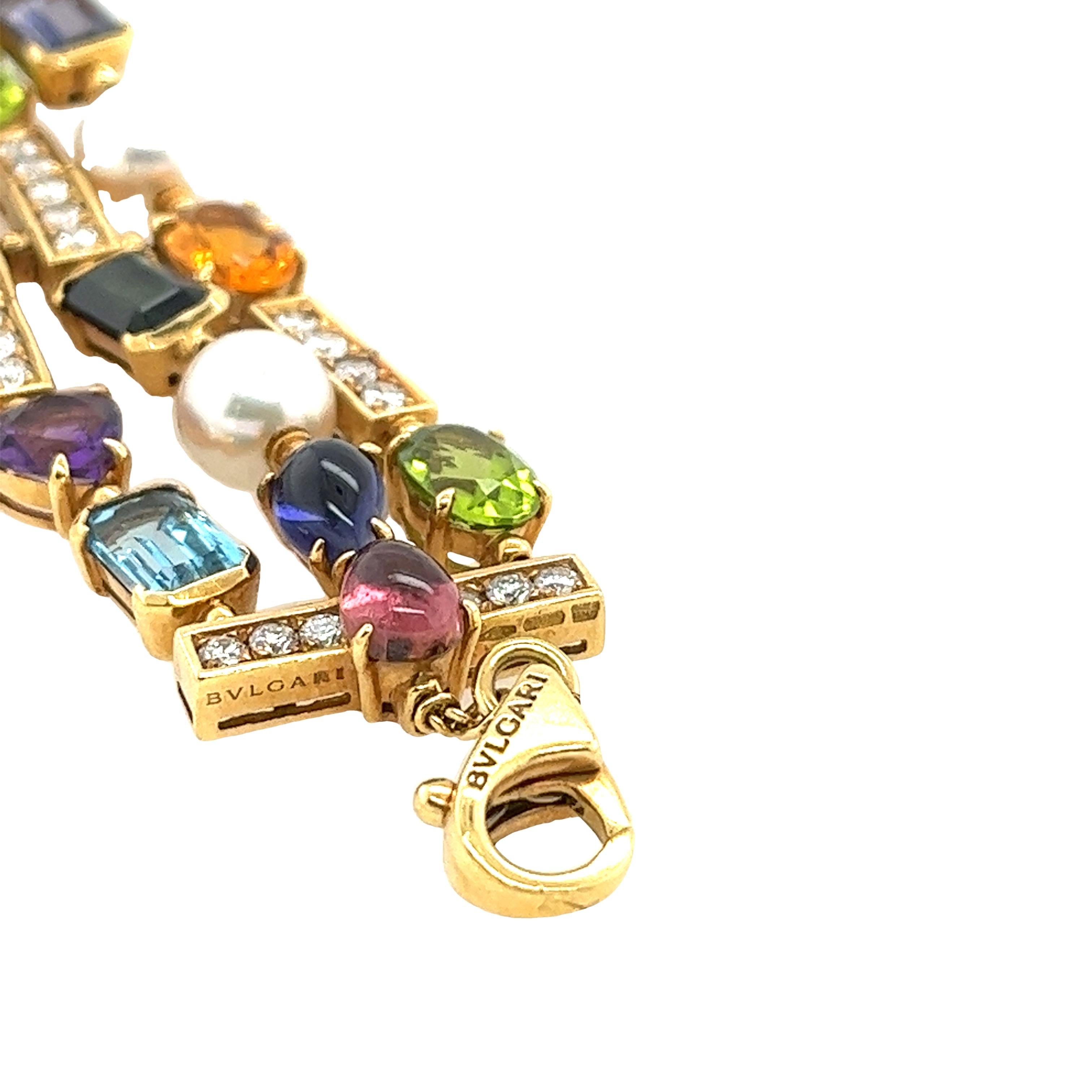Oval Cut Rare Bvlgari Precious Gemstone Bracelet 'Allegra' For Sale