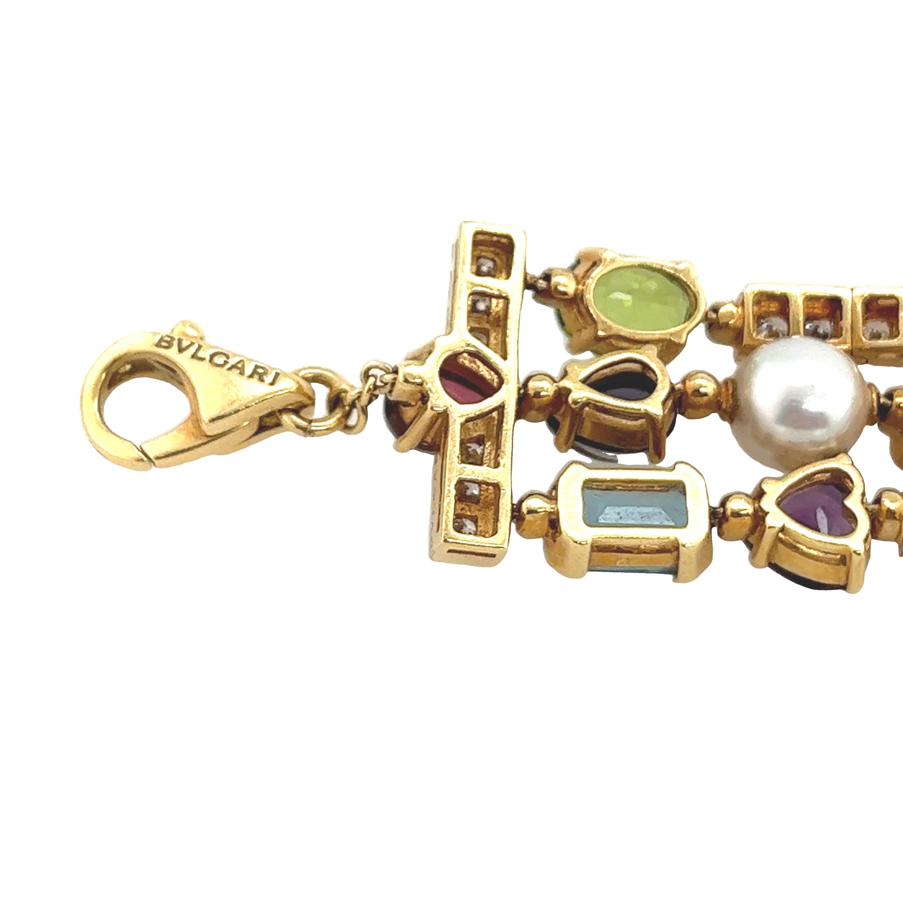 Women's or Men's Rare Bvlgari Precious Gemstone Bracelet 'Allegra' For Sale