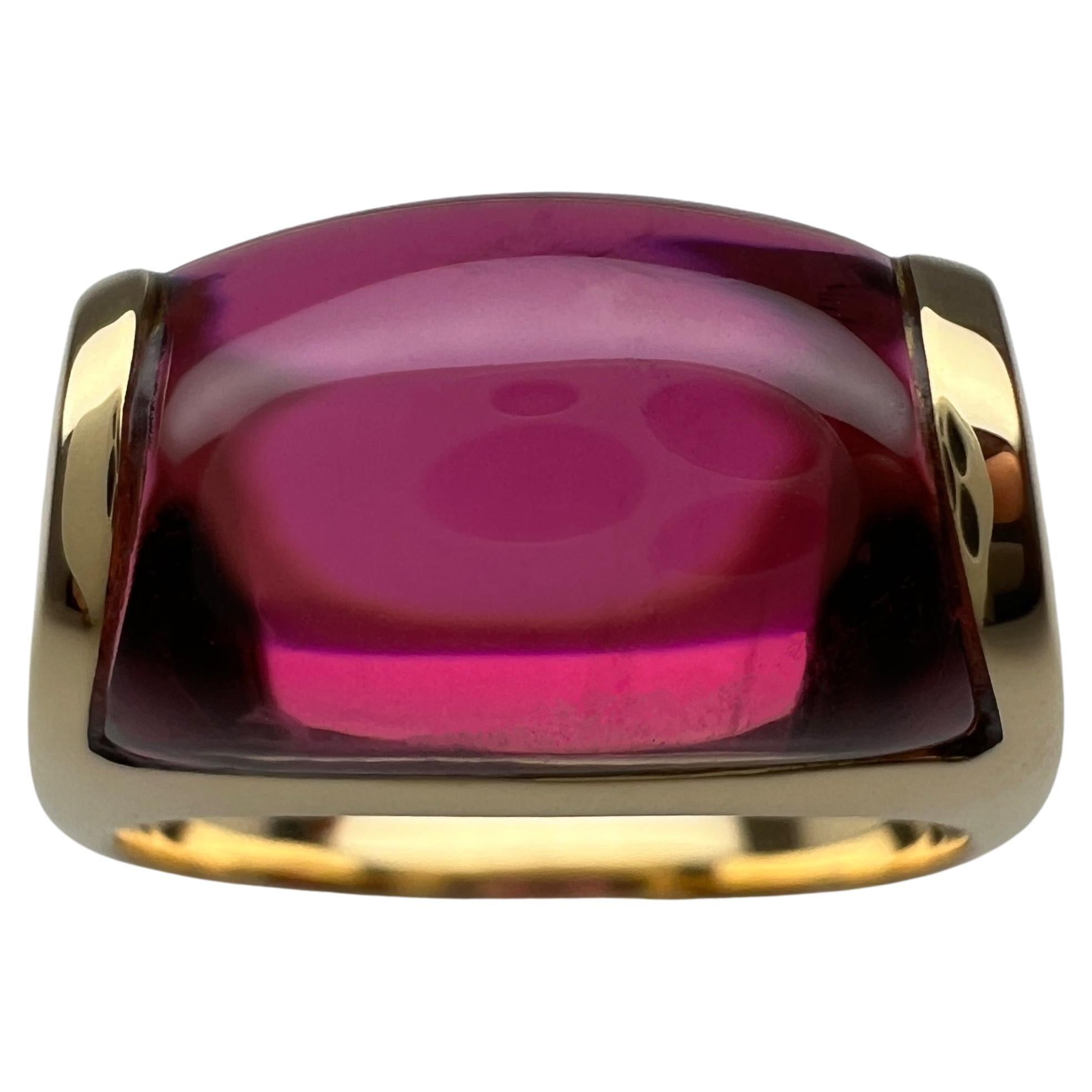 Bvlgari, bague Tronchetto en or jaune 18 carats, rubellite et tourmaline rose, rare avec boîte en vente