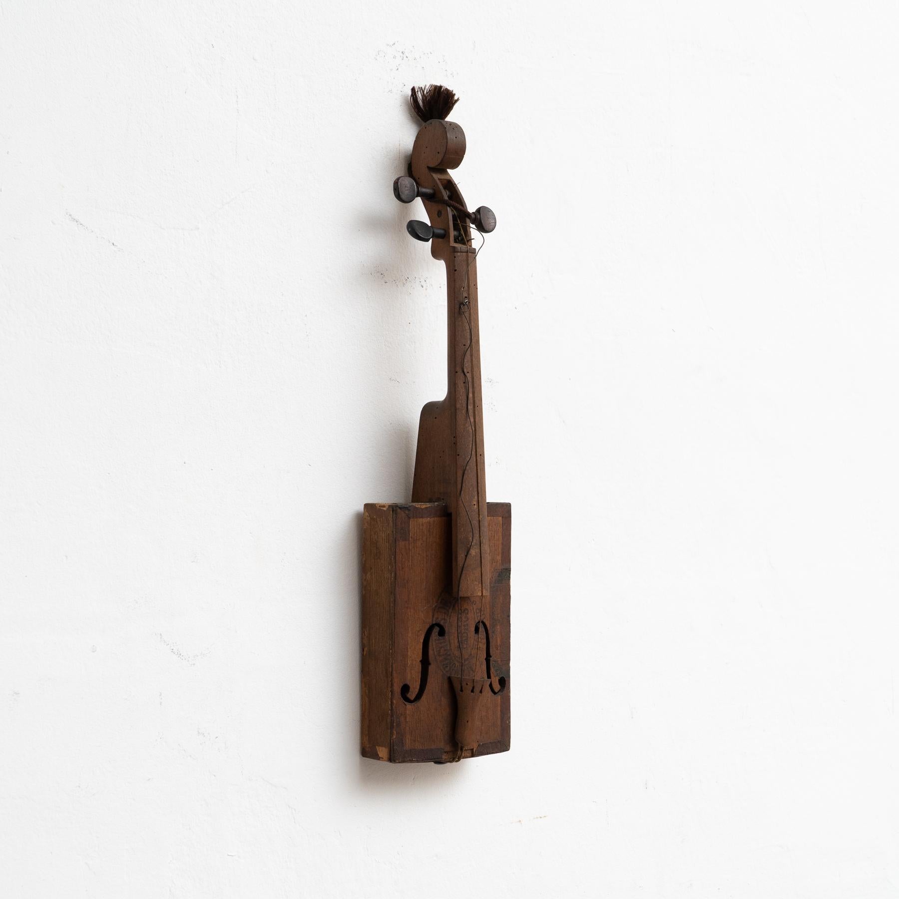 Francese Raro violino francese a scatola di sigari del 1900 circa - autentico strumento popolare dell'arte della trincea in vendita