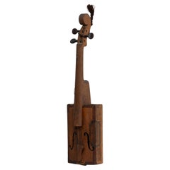 Antique Rare c. 1900 French Cigar-Box Violin – Authentic Trench-Art Folk Instrument