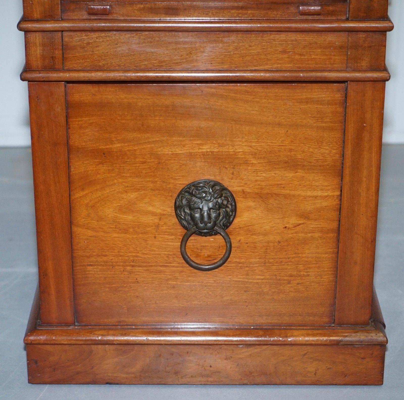 Hand-Crafted Rare C Hindley and Sons, 1766-1895 Satin Walnut Drinks Pedestal Cabinet Tambour