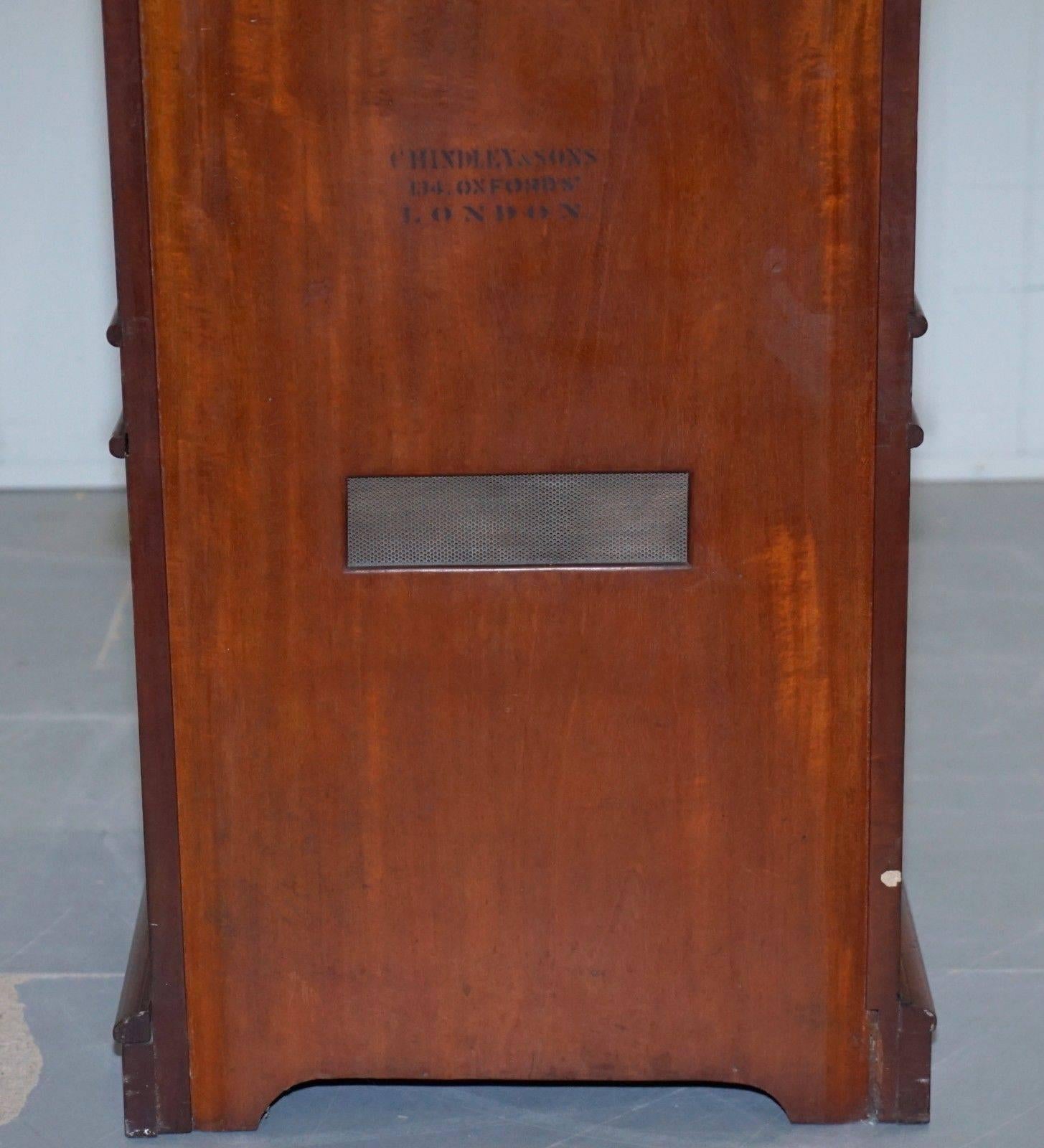 Rare C Hindley and Sons, 1766-1895 Satin Walnut Drinks Pedestal Cabinet Tambour 2