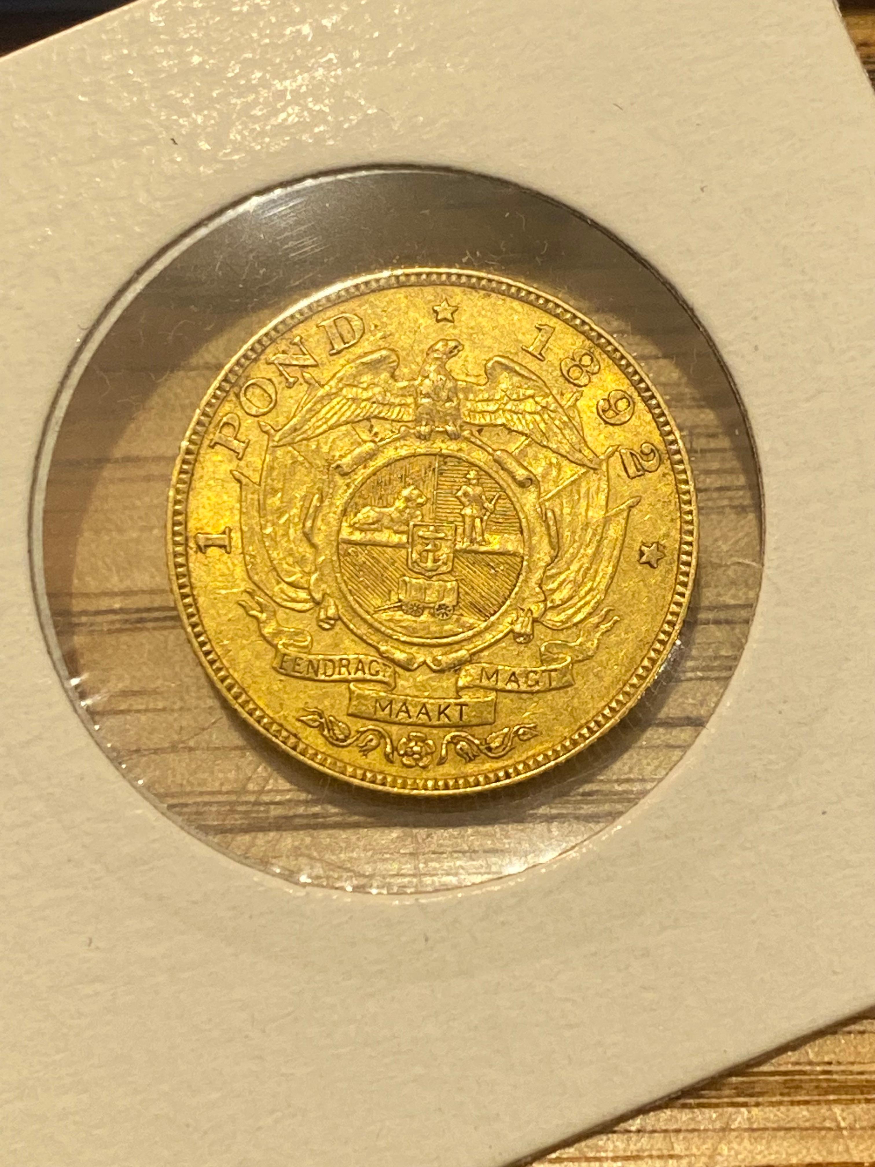 Rare c1892 South African 22K Gold Pond 