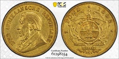 Rare c1892 South African 22K Gold Pond One Shaft PCGS-certified: Extra Fine AU55