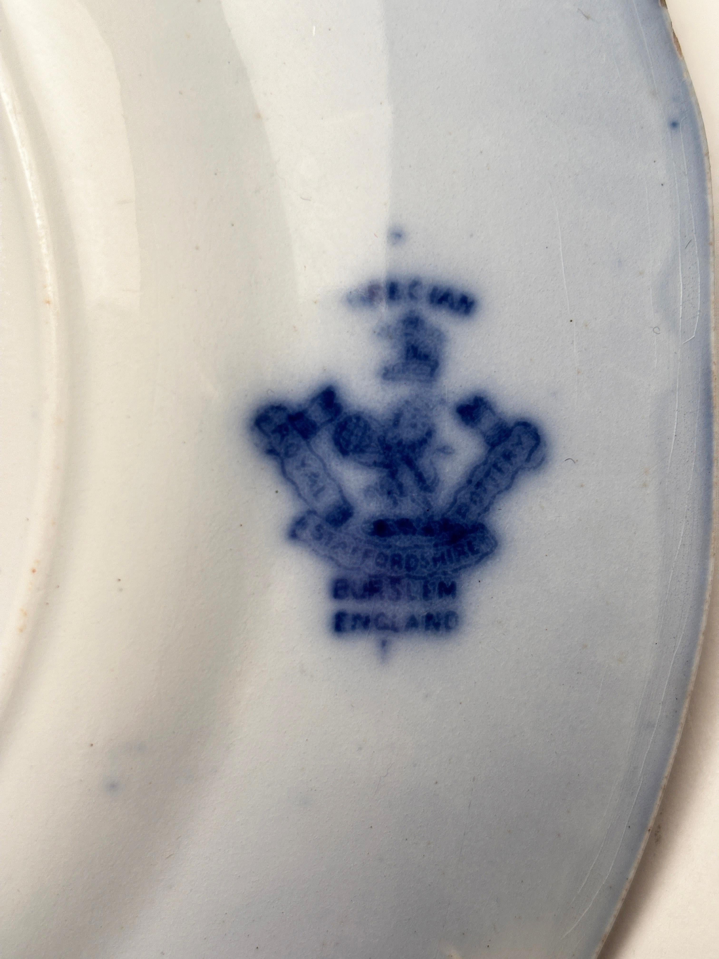 Aesthetic Movement Rare c.1900 Grecian Pattern Historical Blue Royal Staffordshire Pottery Plate For Sale