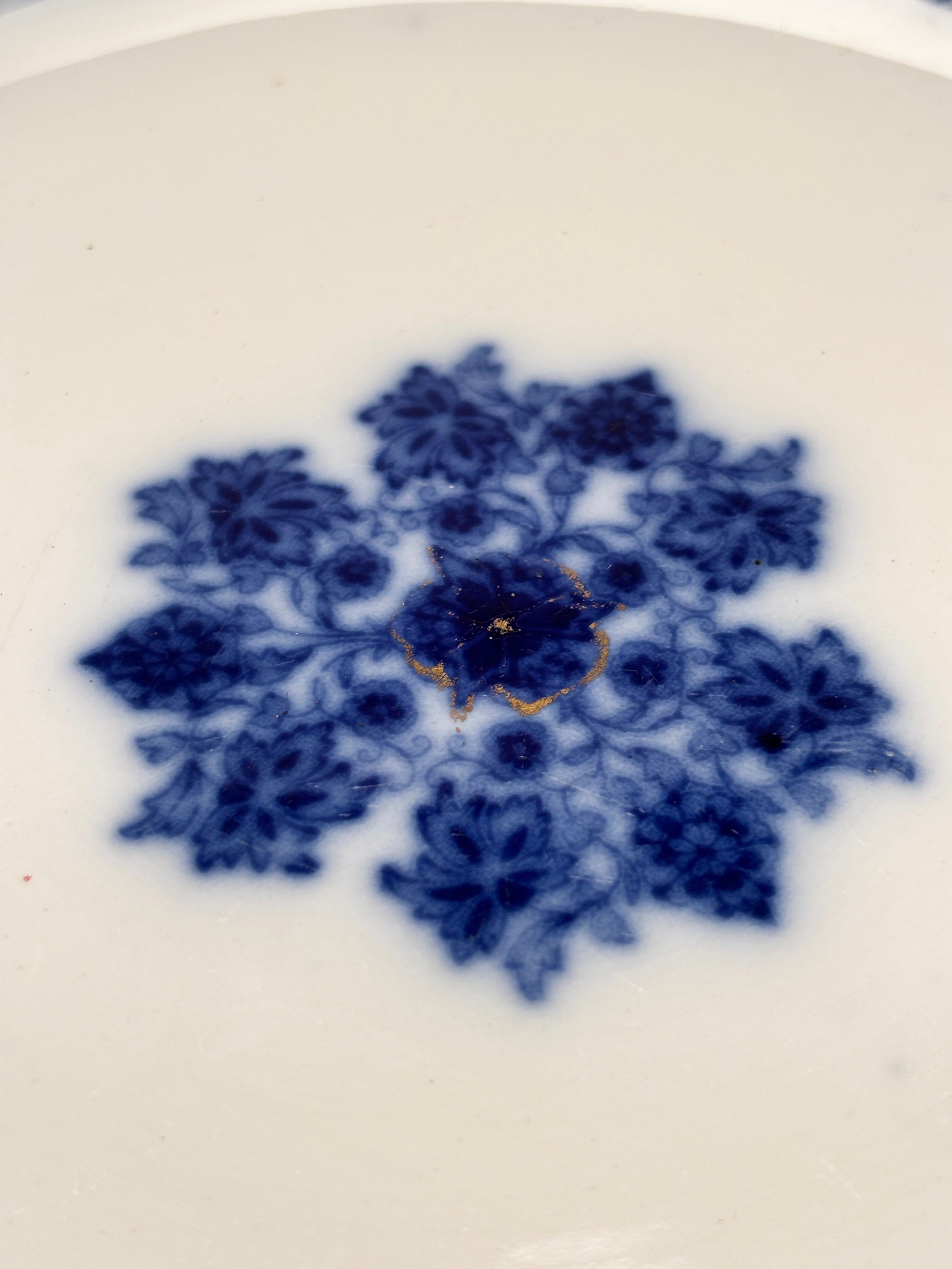 Rare c.1900 Grecian Pattern Historical Blue Royal Staffordshire Pottery Plate For Sale 1