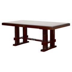 Rare C.1940s Charles Dudouyt Turned Walnut Dinning/Centre Table