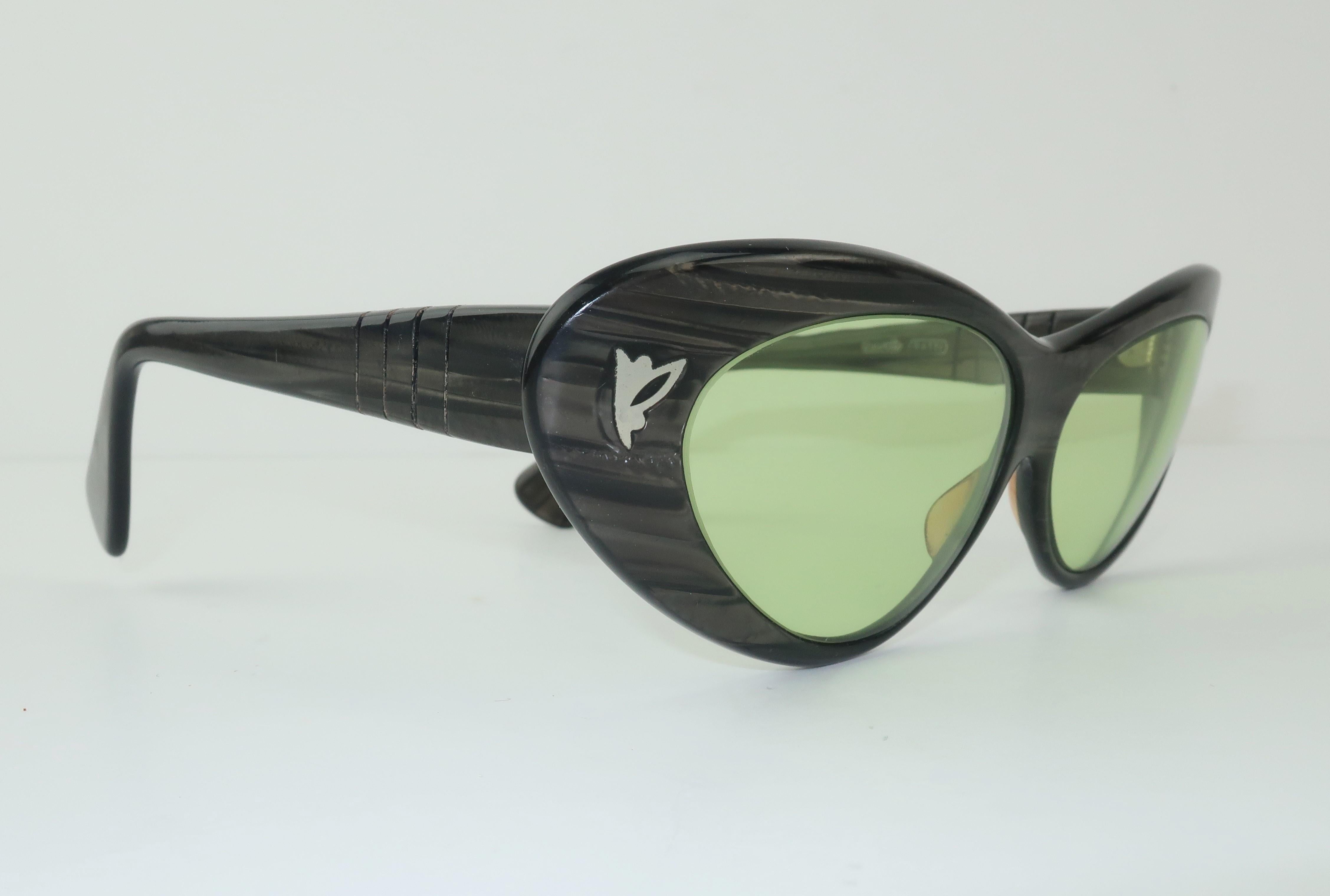 Gray Rare C.1960 Persol Cat Eye Sunglasses