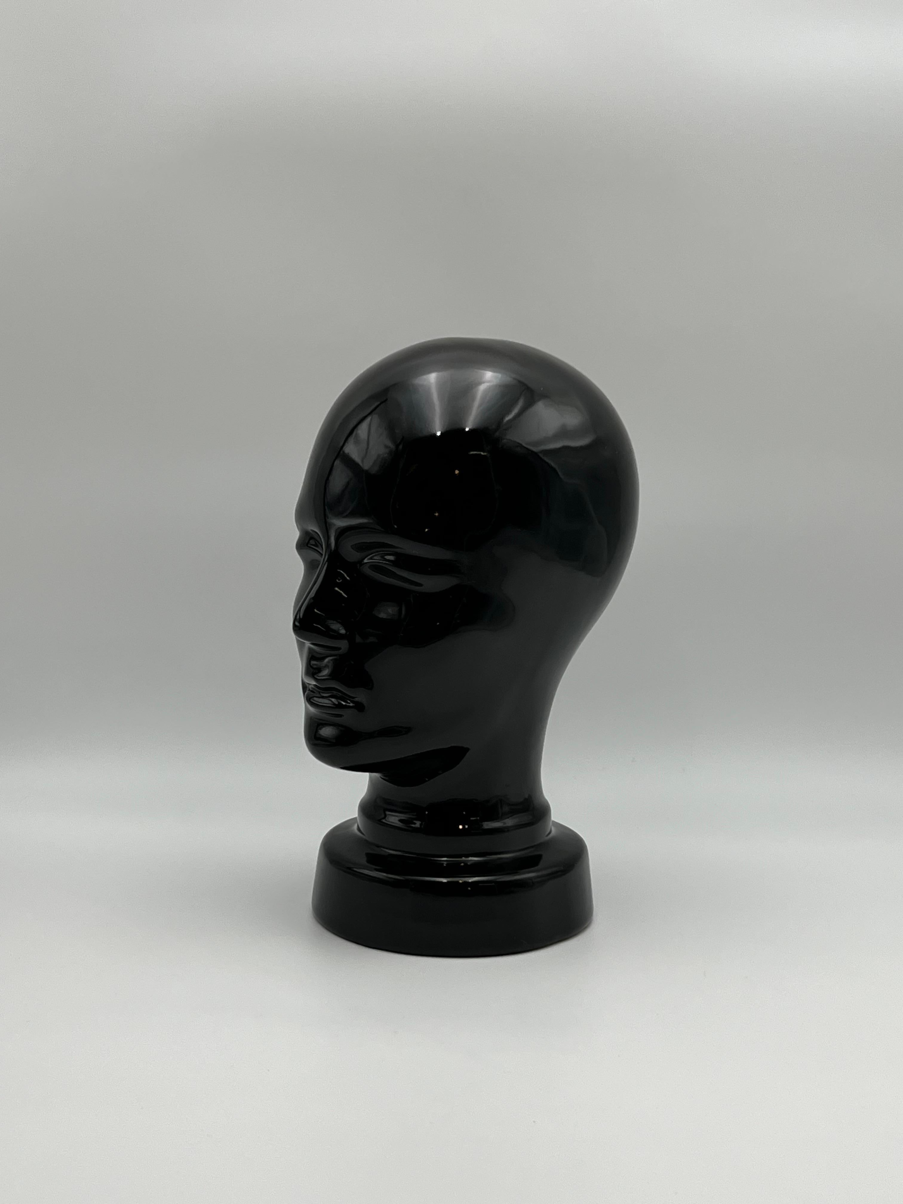 Rare c.1970s West Germany Ceramic Head Sculpture, Mid-century Modern Design For Sale 5