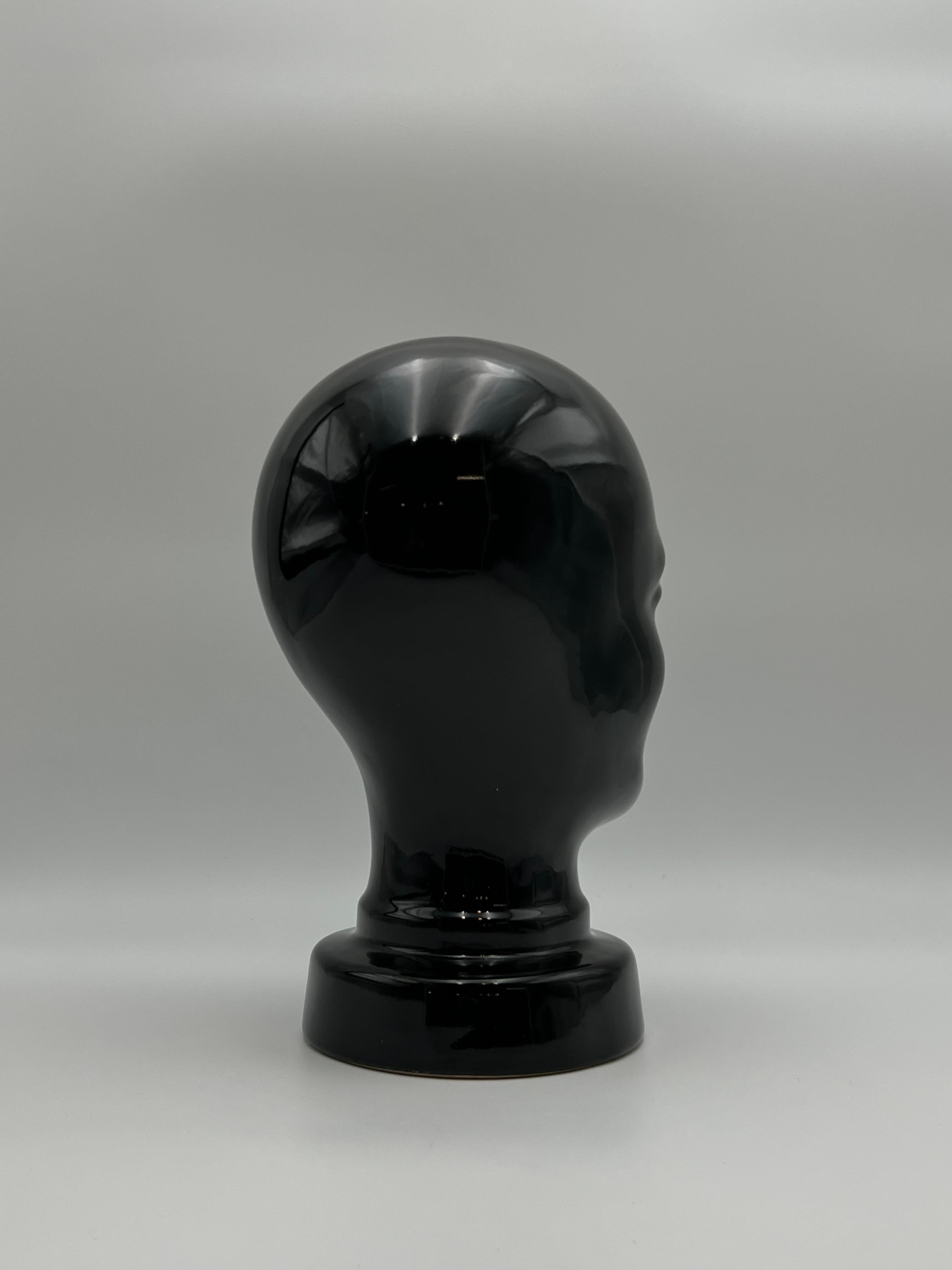 Rare c.1970s West Germany Ceramic Head Sculpture, Mid-century Modern Design For Sale 1