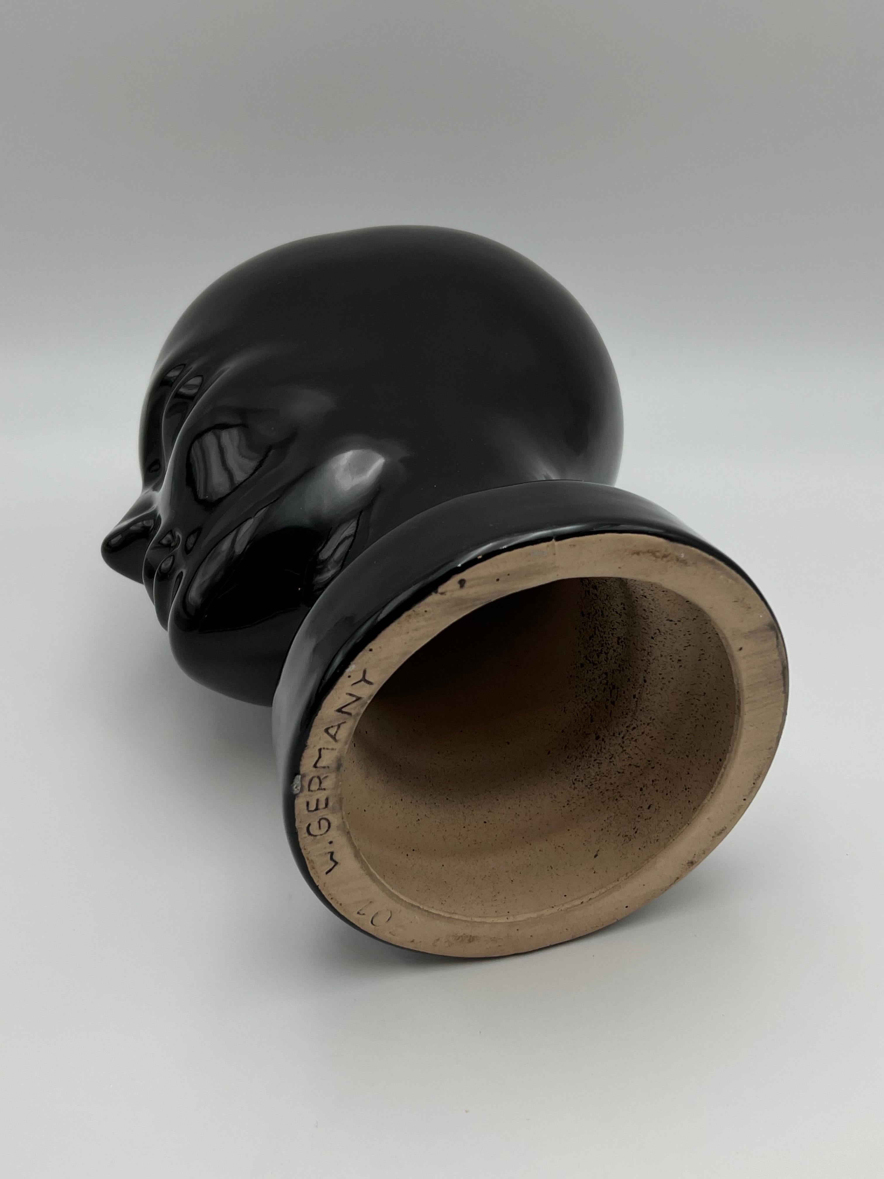 Rare c.1970s West Germany Ceramic Head Sculpture, Mid-century Modern Design For Sale 2