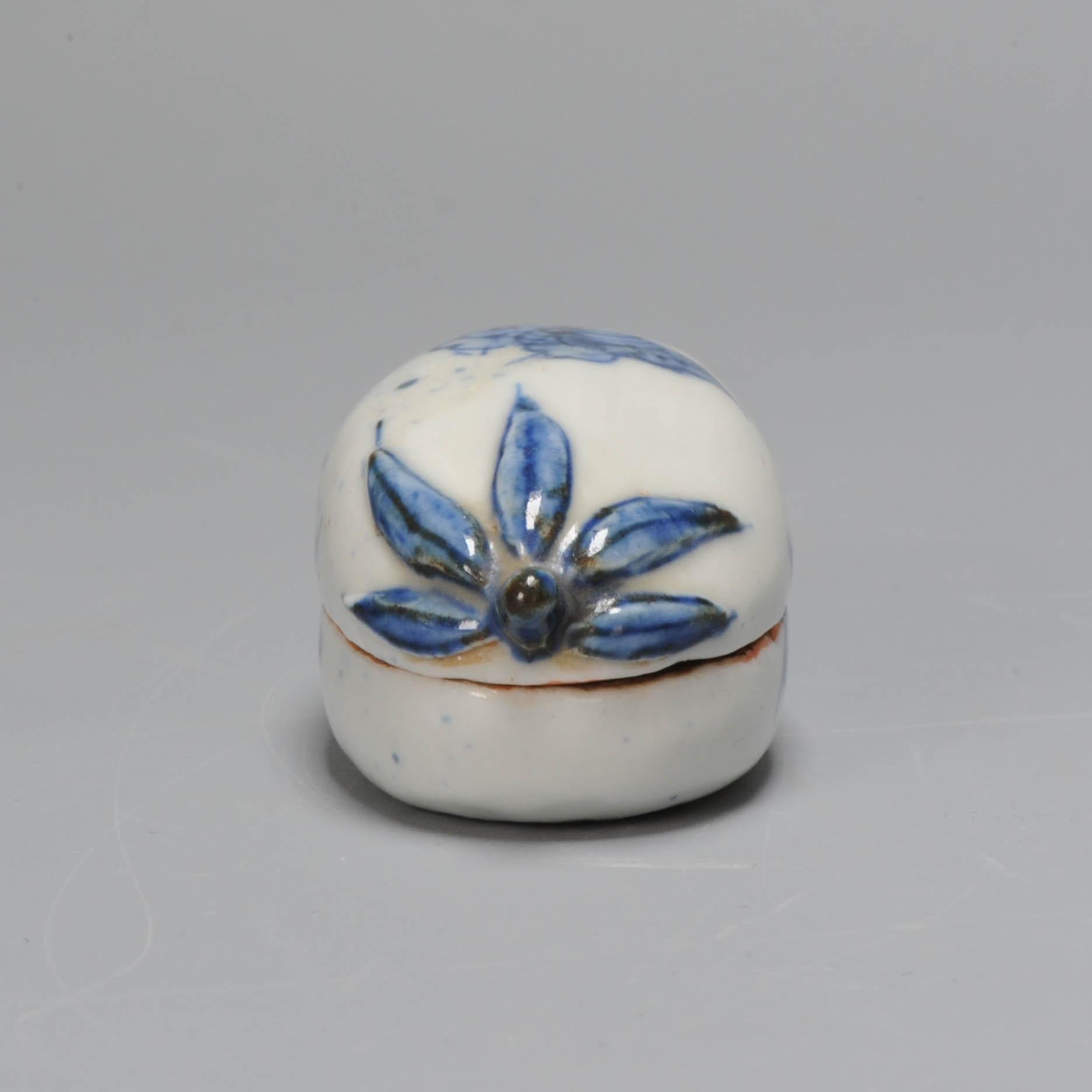 Rare Ca 1600 Chinese Porcelain Ming Period Kosometsuke Incense Box Fruit For Sale 5