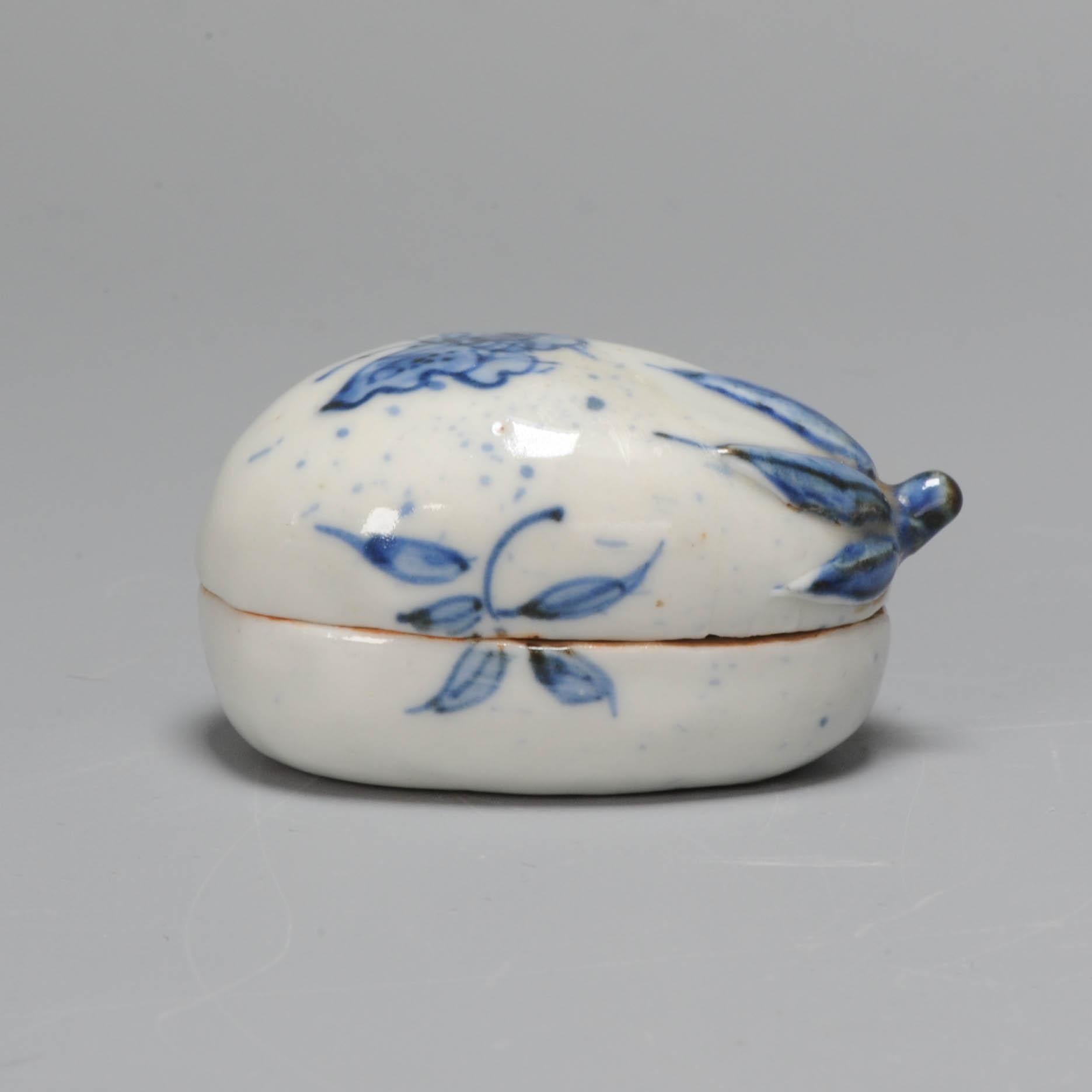 Rare Ca 1600 Chinese Porcelain Ming Period Kosometsuke Incense Box Fruit For Sale 2