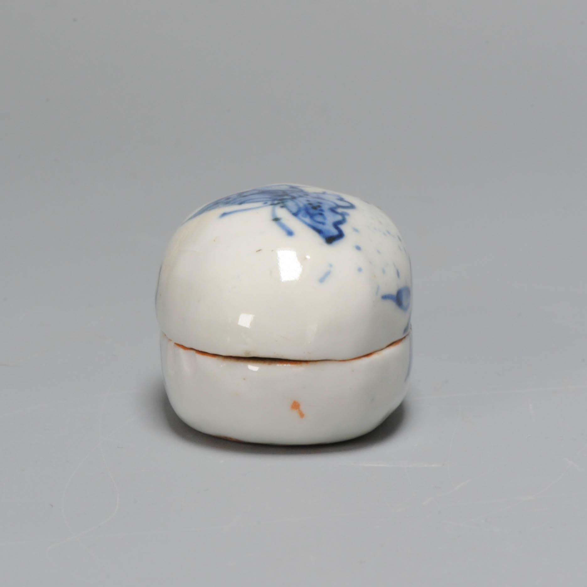 Rare Ca 1600 Chinese Porcelain Ming Period Kosometsuke Incense Box Fruit For Sale 3