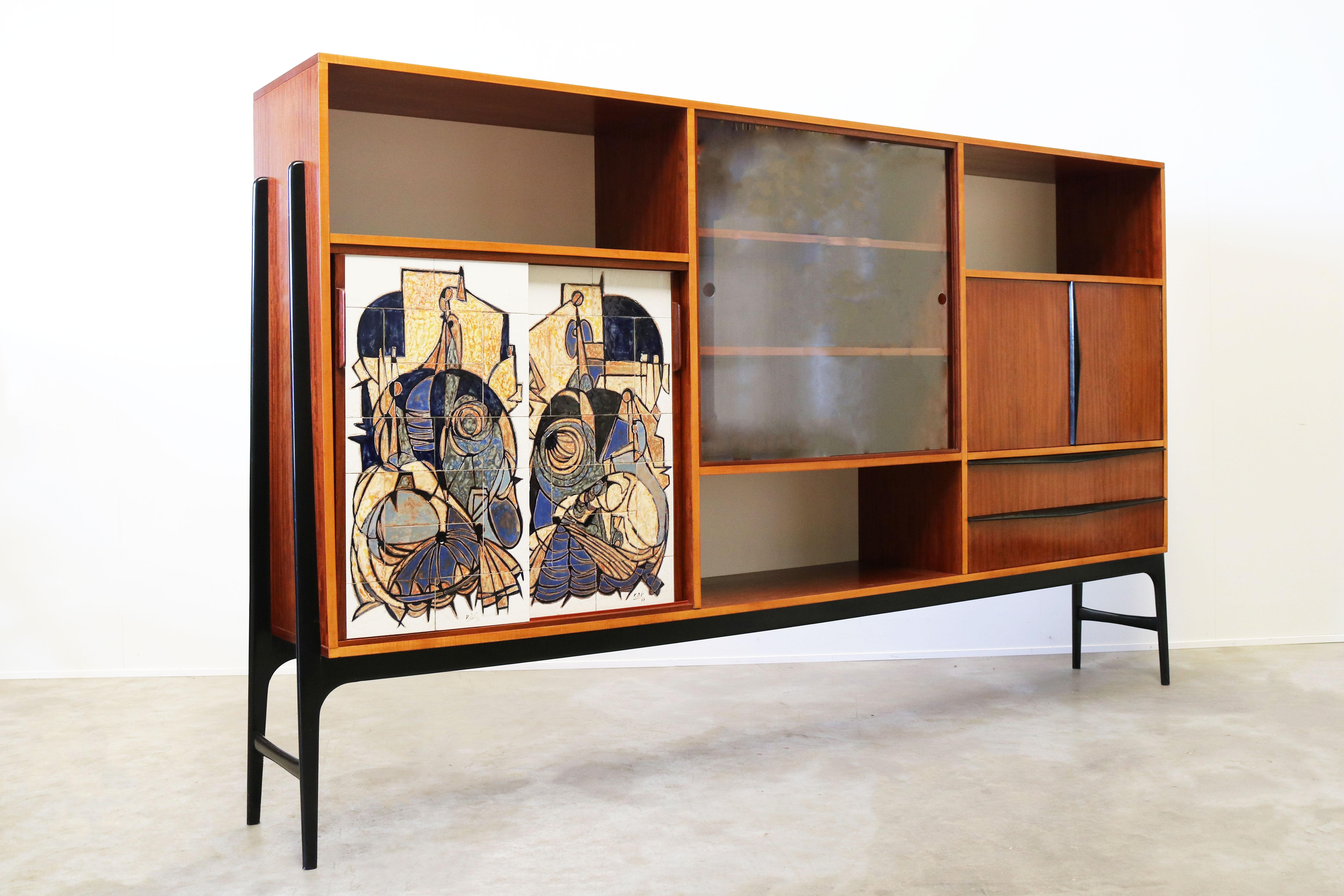 Rare meuble de rangement / buffet haut d'Alfred Hendrickx pour l'exposition de Bruxelles de 1958 Belform en vente 3