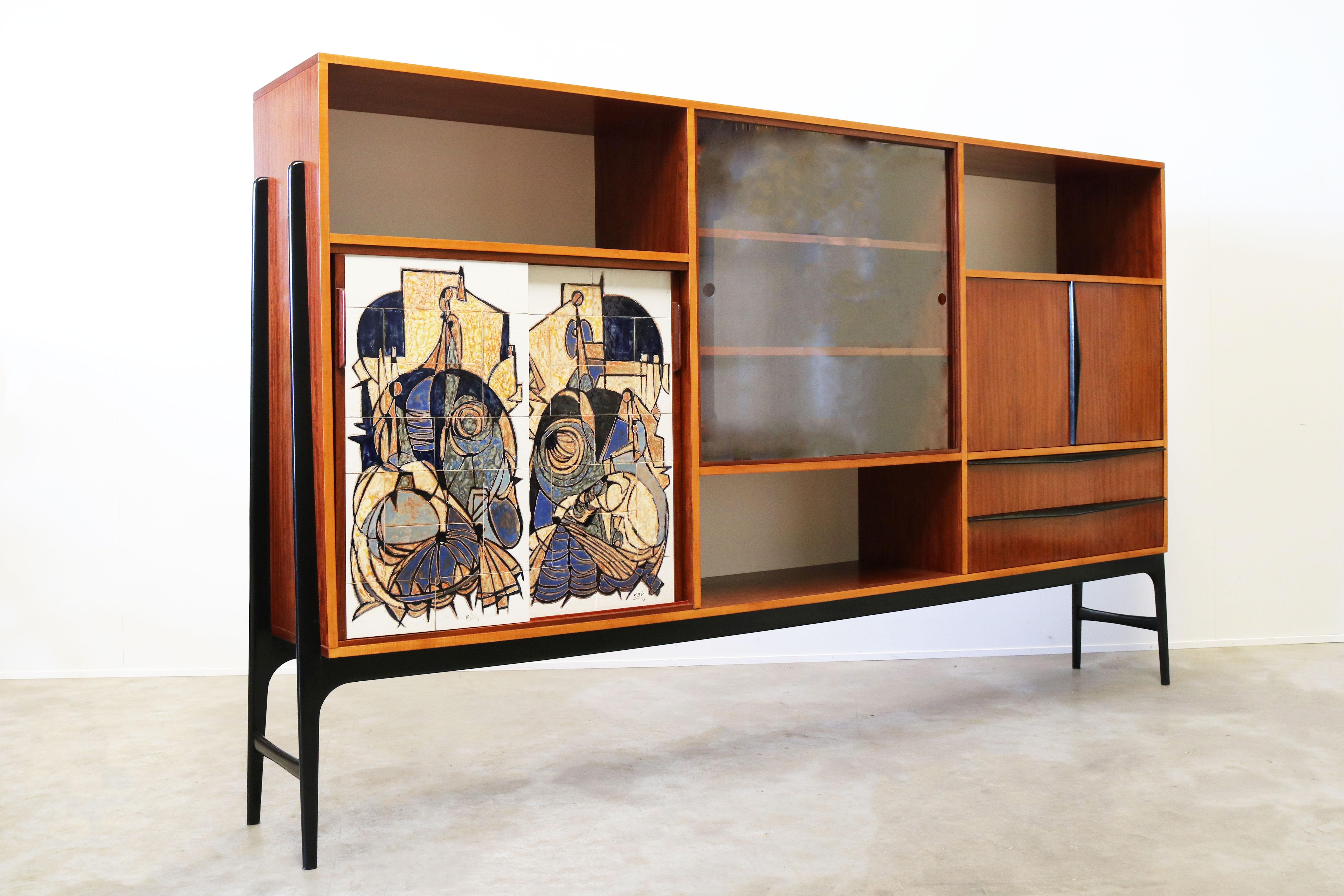 Rare Cabinet / Highboard by Alfred Hendrickx for Bruxelles Expo 1958 Belform  For Sale 3