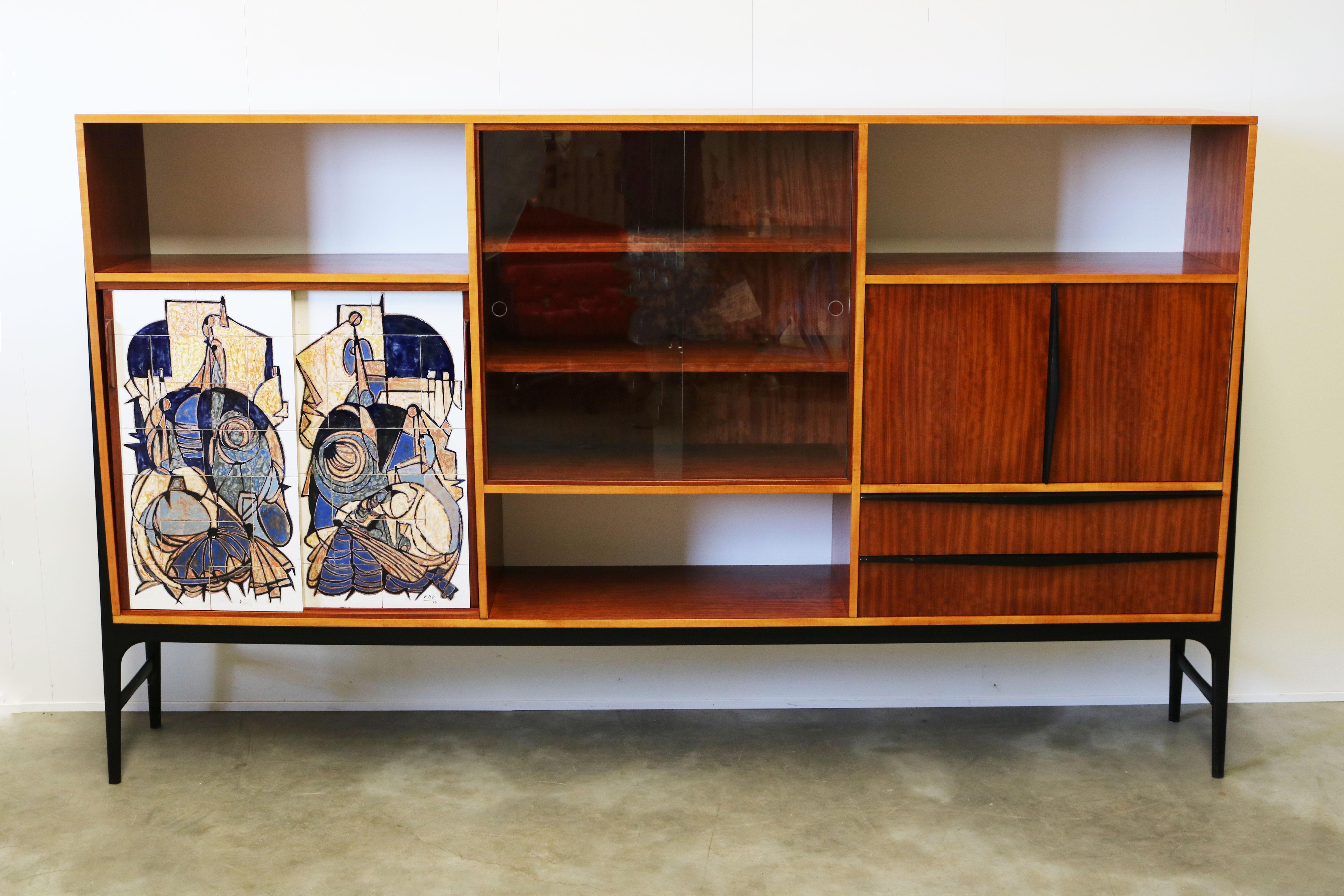 Rare Cabinet / Highboard by Alfred Hendrickx for Bruxelles Expo 1958 Belform  For Sale 4