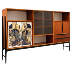 Rare meuble de rangement / buffet haut d'Alfred Hendrickx pour l'exposition de Bruxelles de 1958 Belform