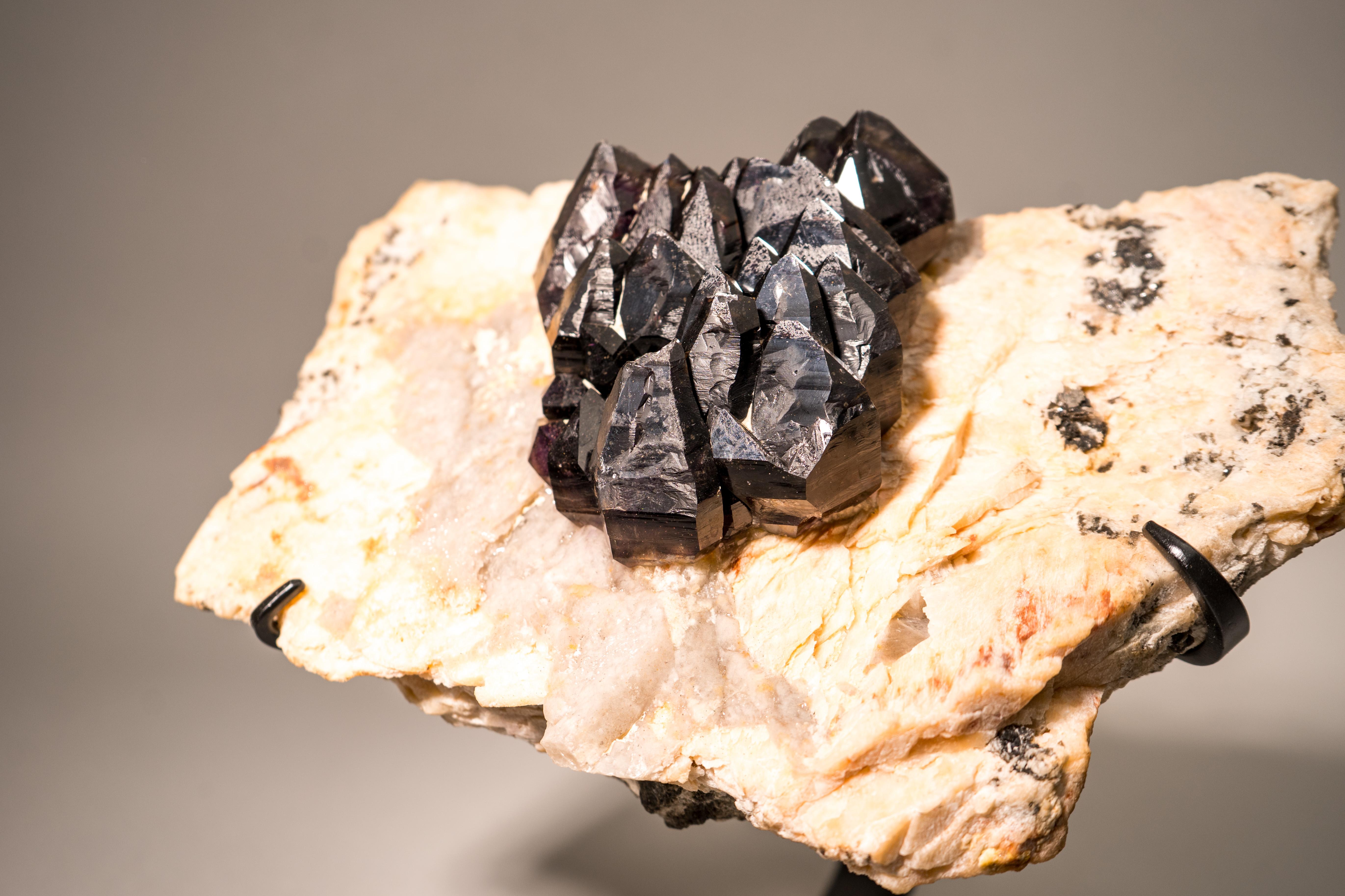Rare Cacoxenite Amethyst Elestial Cluster In New Condition For Sale In Ametista Do Sul, BR