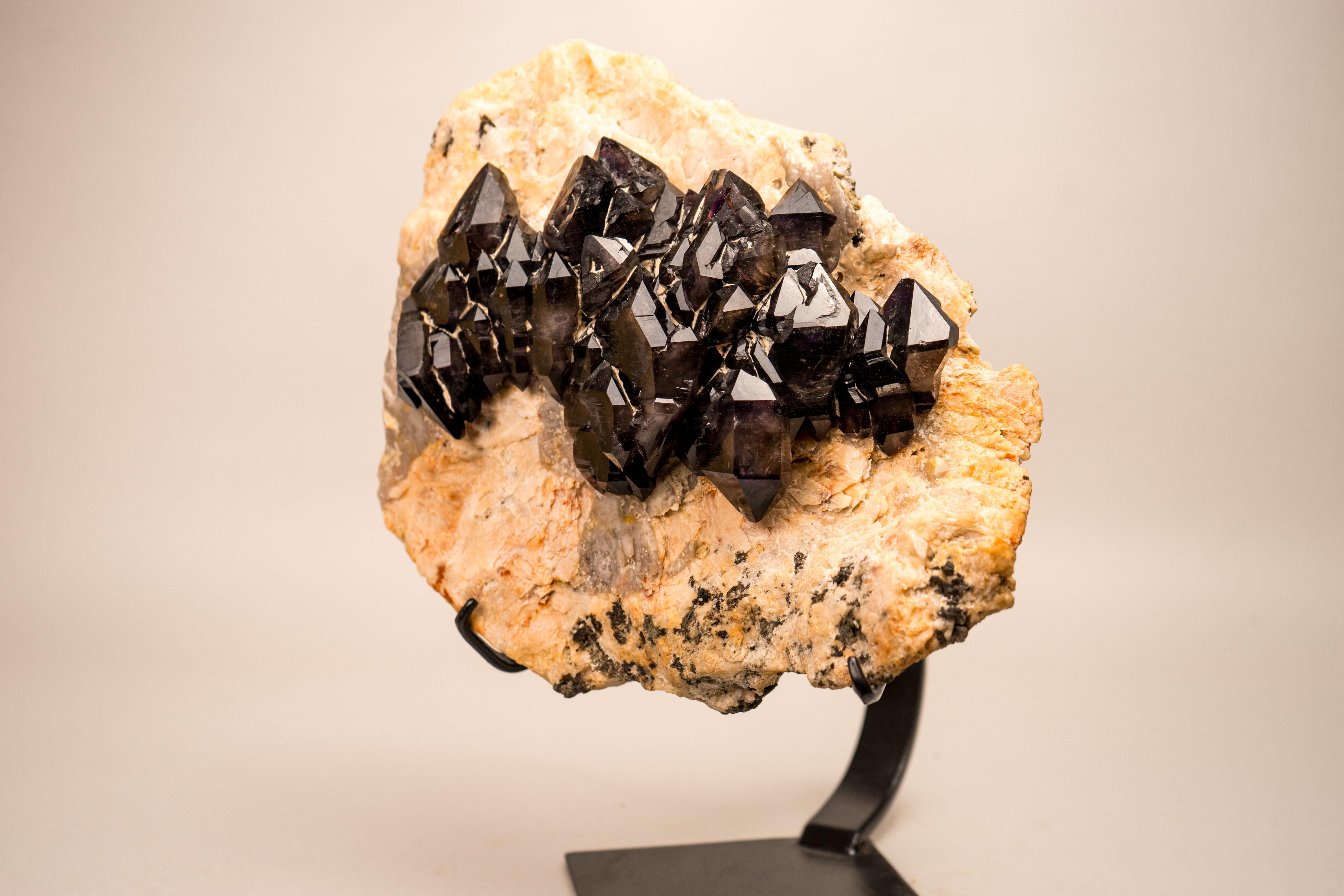 Brazilian Rare Cacoxenite (Seven Stone) Amethyst Elestial Cluster For Sale