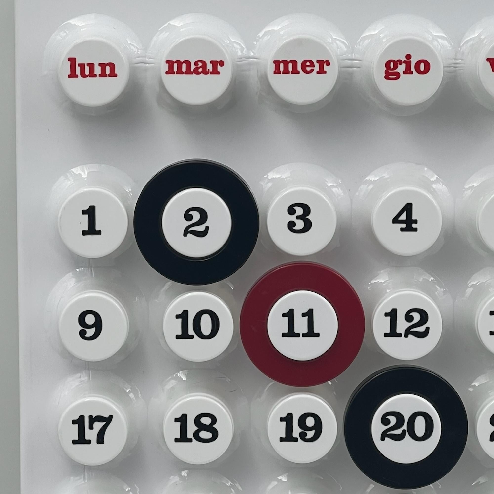 “Ring-a-Date” wall calendar, designed by Giorgio Della Beffa for Euroway Torino in the 1970s, a space age icon that epitomizes the retro-futuristic charm of space age era.

Its unique “ring-a-date” mechanism allows users to use the three rings to
