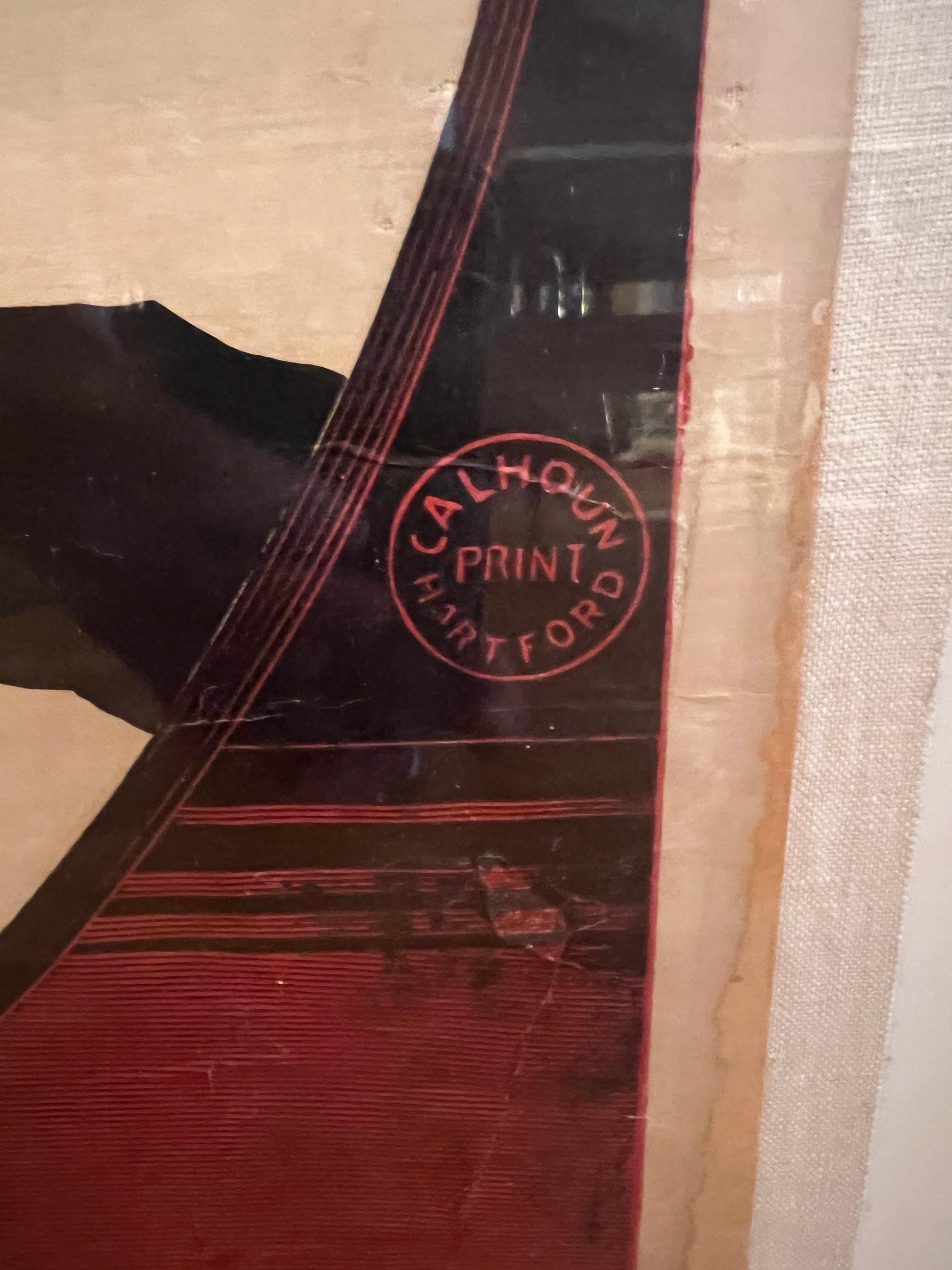 Rara stampa Calhoun Poster Hartford Circus in Townes con cornice del 1900 In condizioni buone in vendita a San Diego, CA