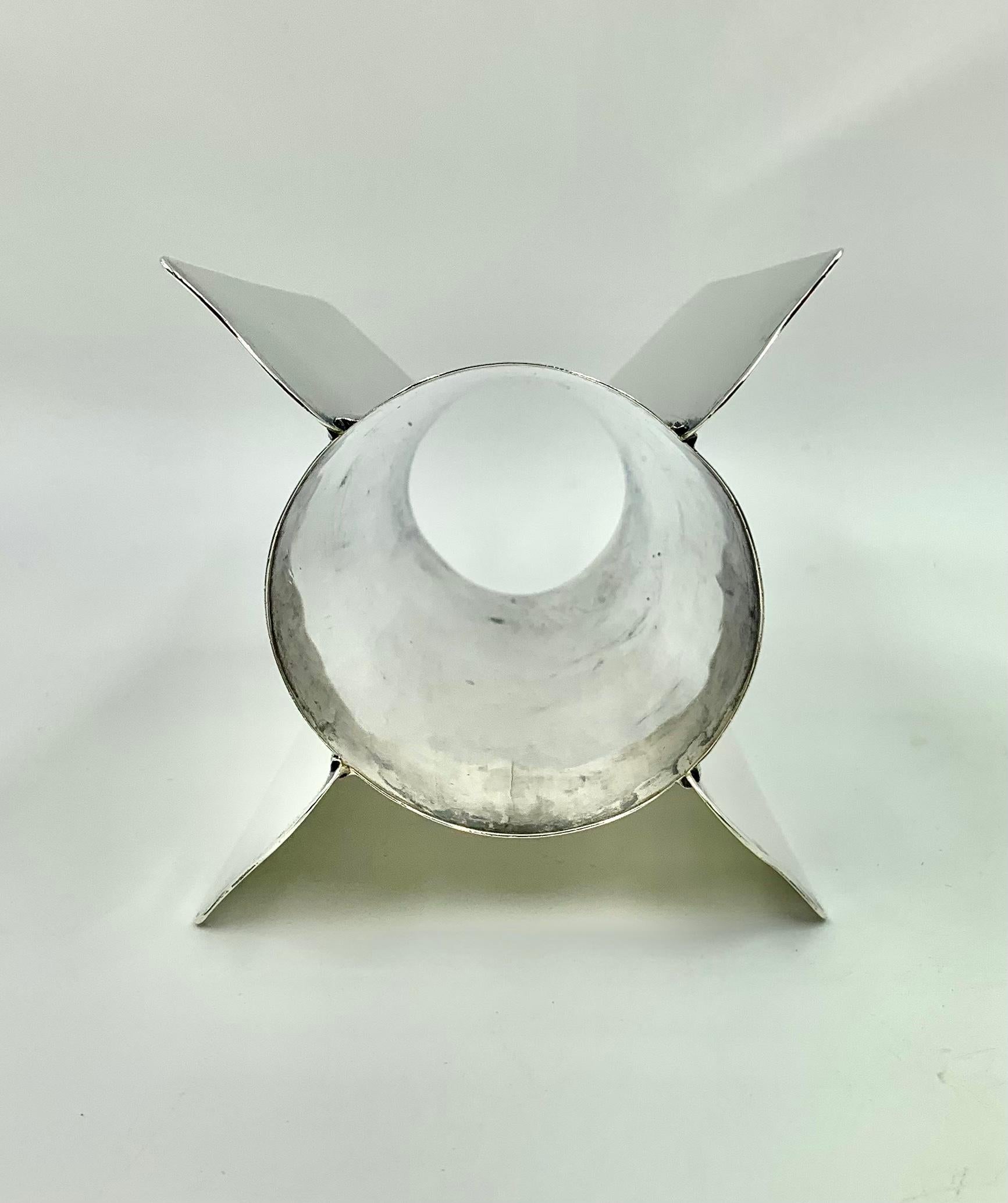 Hand-Crafted Rare California Modern Clemens Friedell Sterling Silver Martele Caviar Bowl For Sale