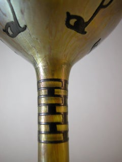 Rare Candia Papillon Vase Cup with Silver Overlay, Signed, Franz Hofstätter
