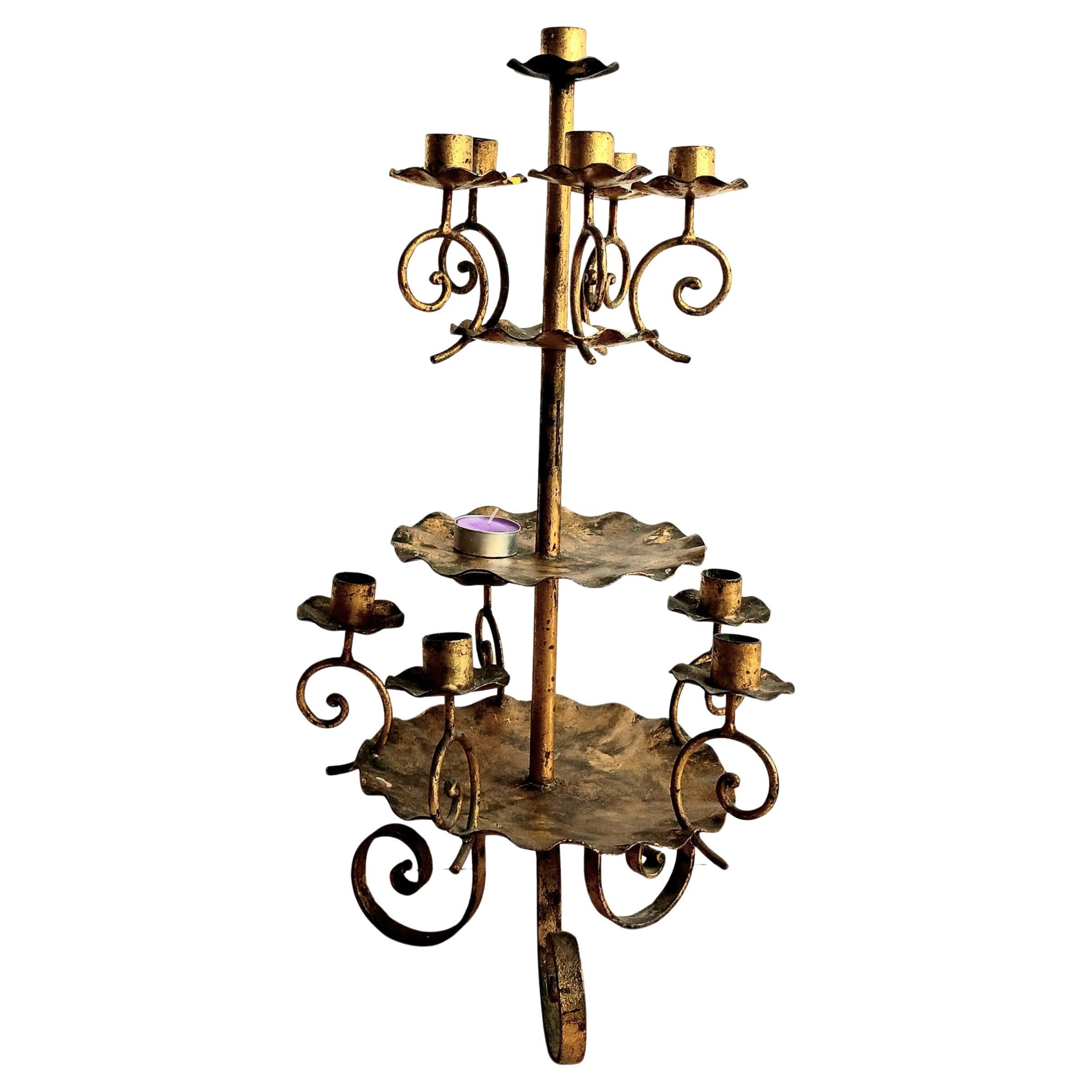 Last days!!!!
I accept reasonable offers on my entire catalog (small and medium-sized items only)


Very original candlestick, for 10 candles, made in wrought iron 

It is an unusual piece. From the beginning of the 20th century or earlier
  It is