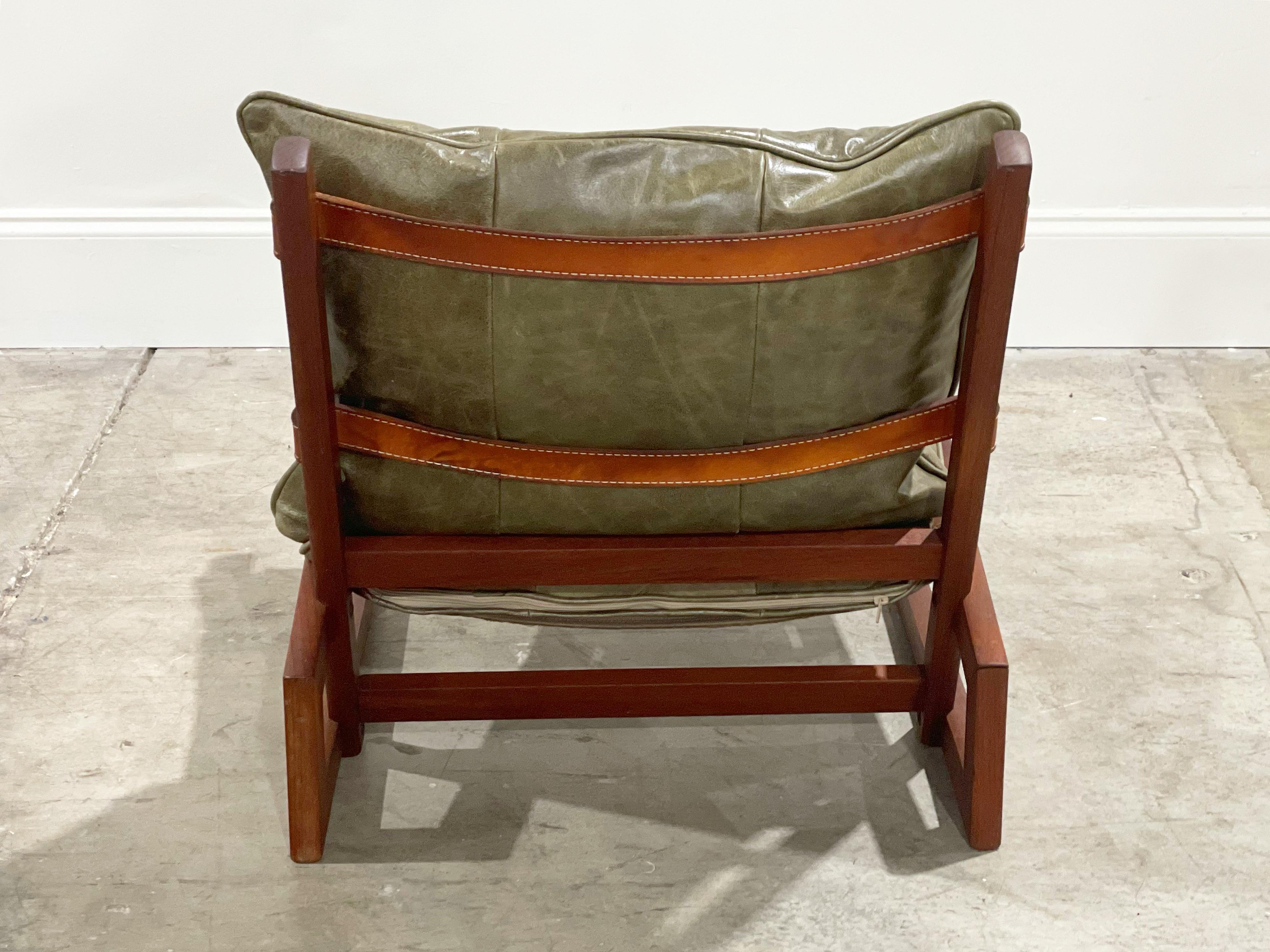 Rare Cantilevered Scandinavian Lounge Chair in Teak + Leather, Jan Erik Lindgren 4