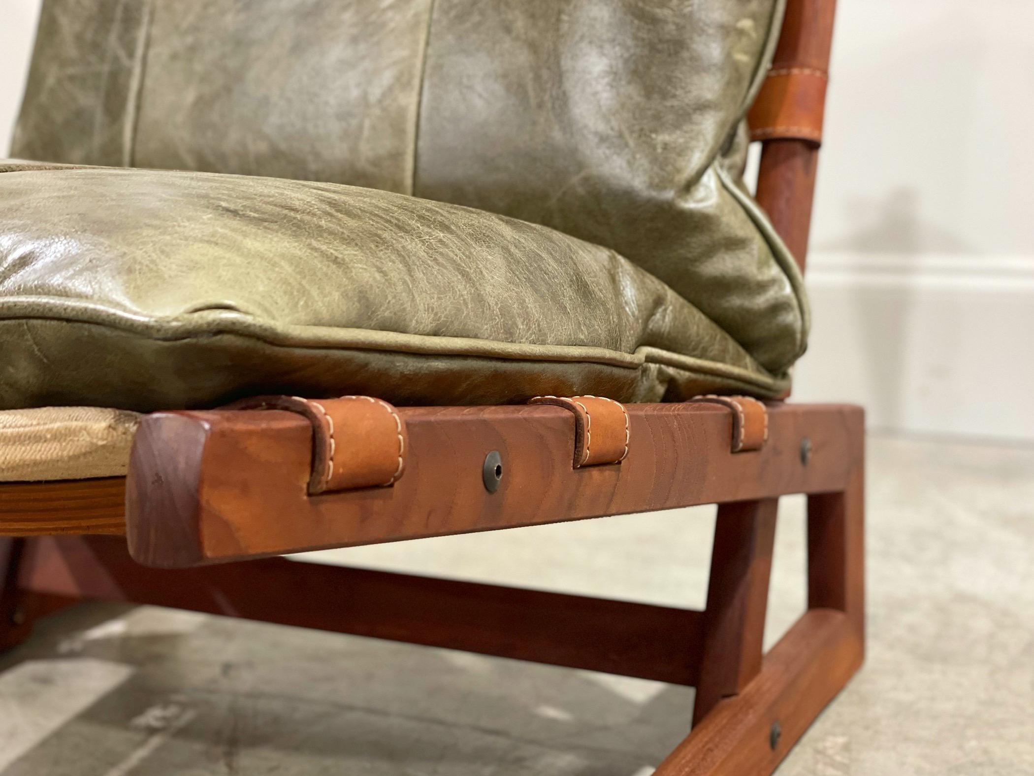 Rare Cantilevered Scandinavian Lounge Chair in Teak + Leather, Jan Erik Lindgren 2