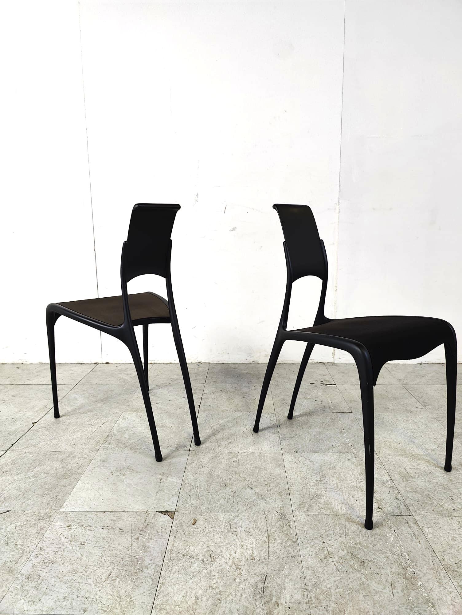 Rare carbon fibre C06 chairs by Pol Quadens, 1990s For Sale 4
