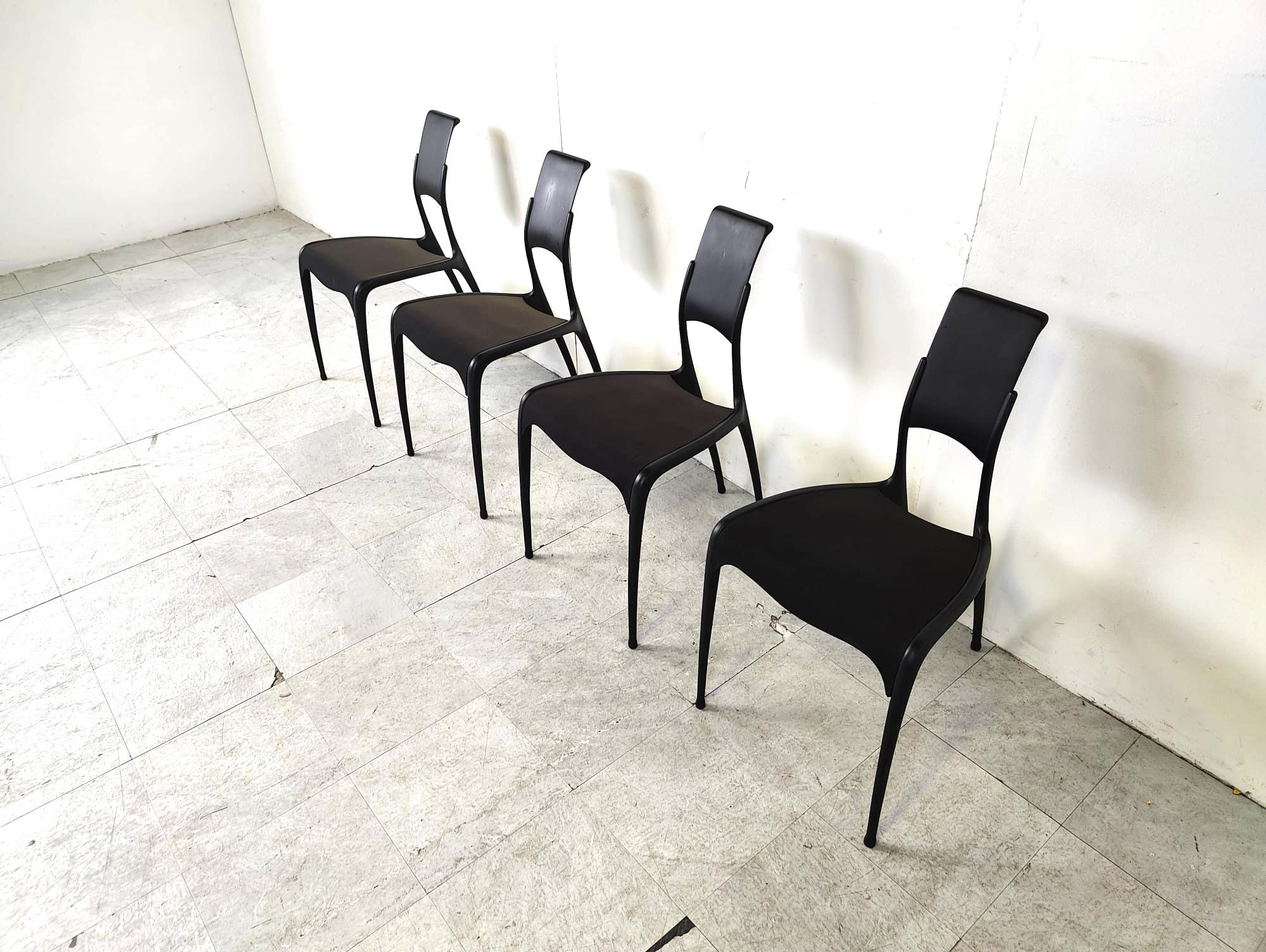 Belgian Rare carbon fibre C06 chairs by Pol Quadens, 1990s For Sale