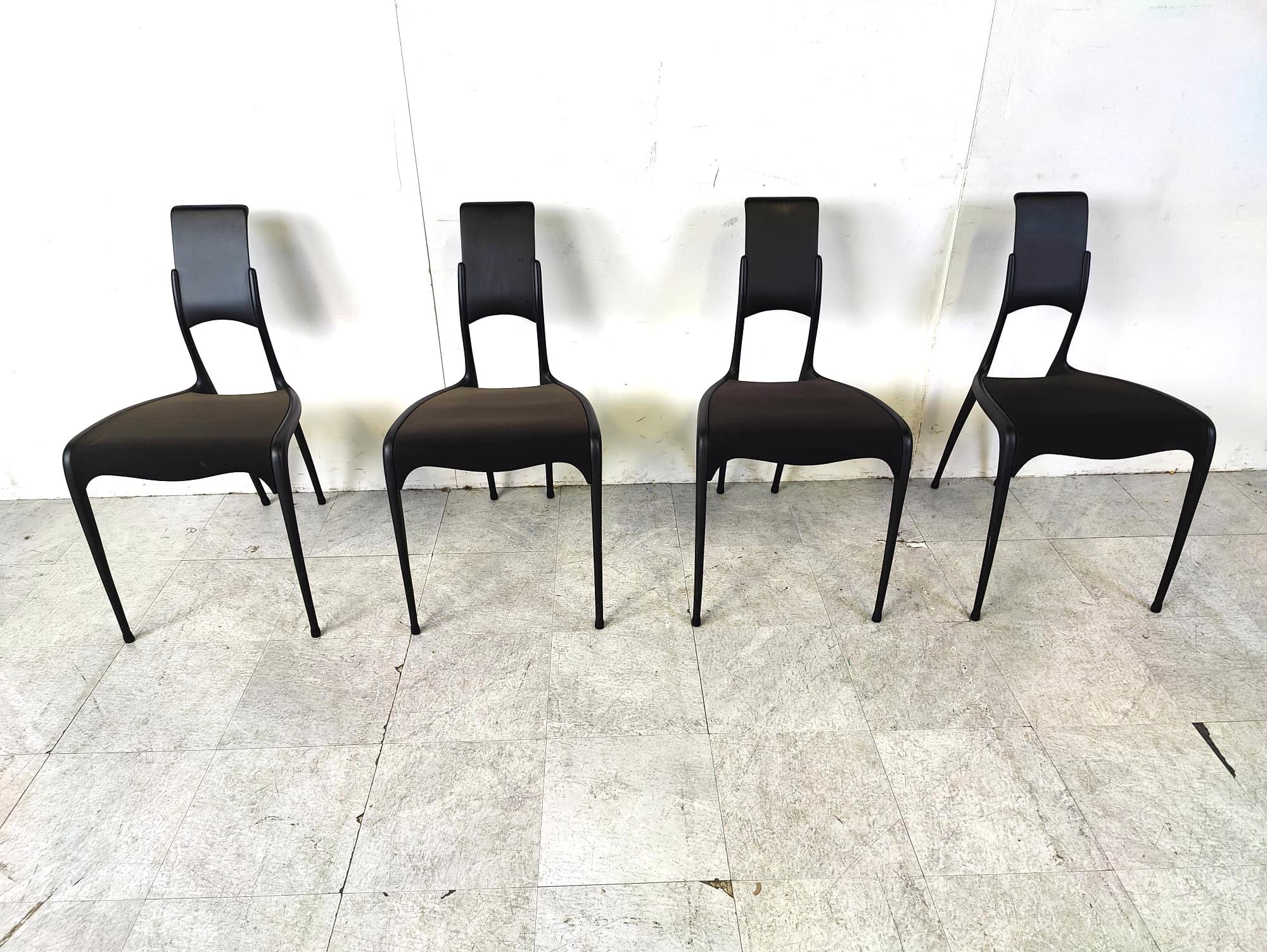 Late 20th Century Rare carbon fibre C06 chairs by Pol Quadens, 1990s For Sale