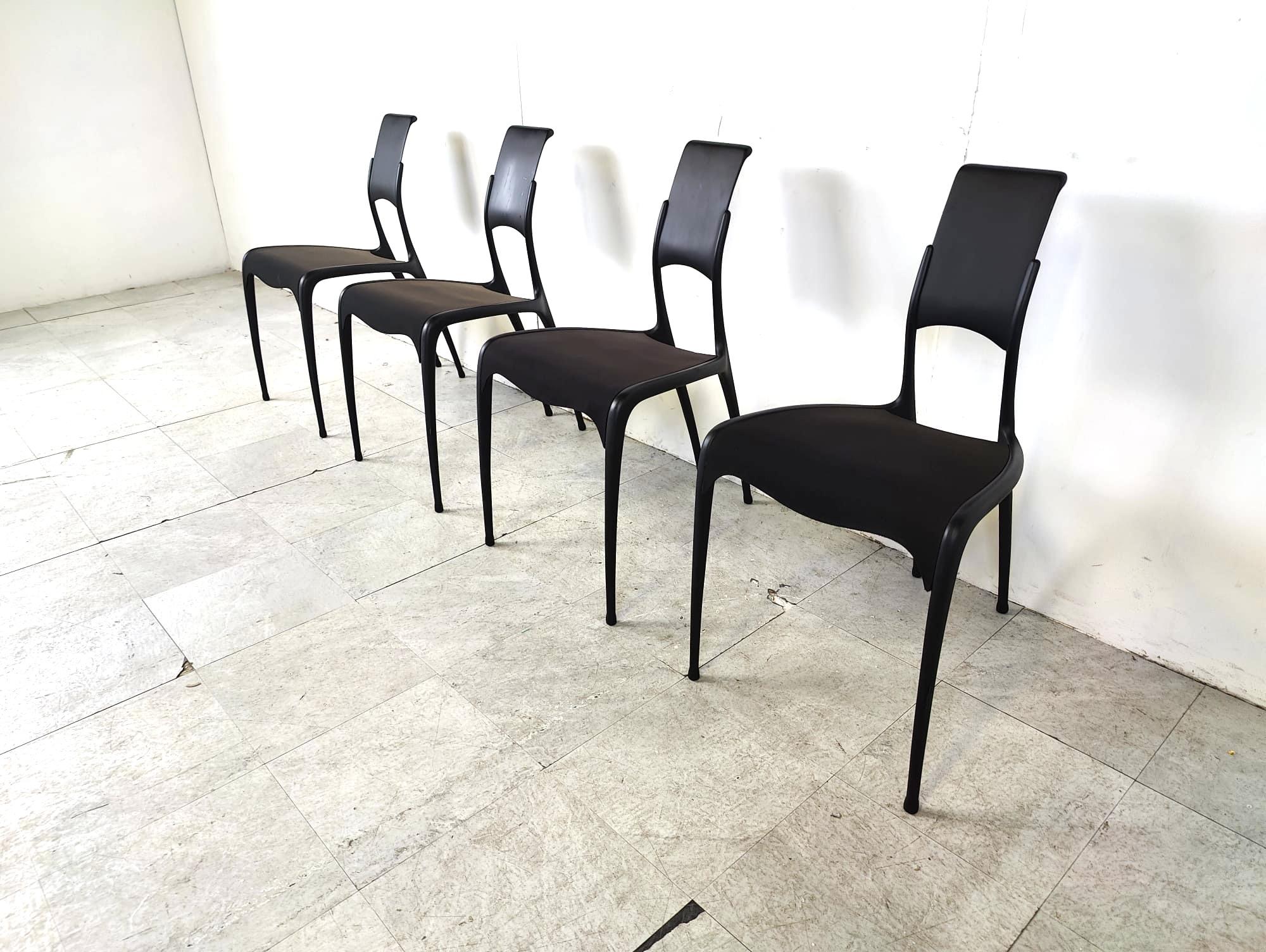 Rare carbon fibre C06 chairs by Pol Quadens, 1990s For Sale 1