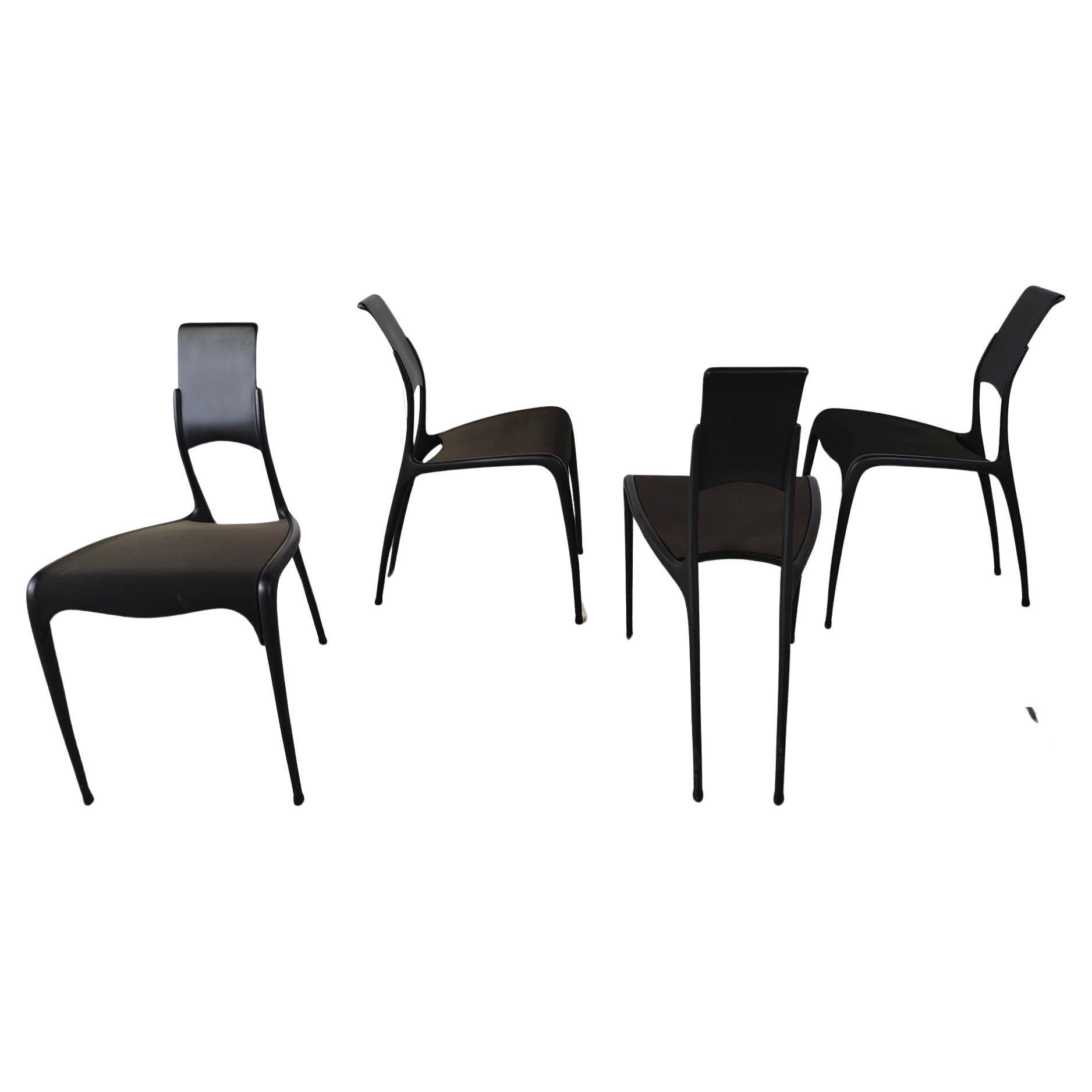 Rare carbon fibre C06 chairs by Pol Quadens, 1990s