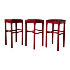 Rari sgabelli "Carimate" di Vico Magistretti per Cassina, set di tre, anni '70