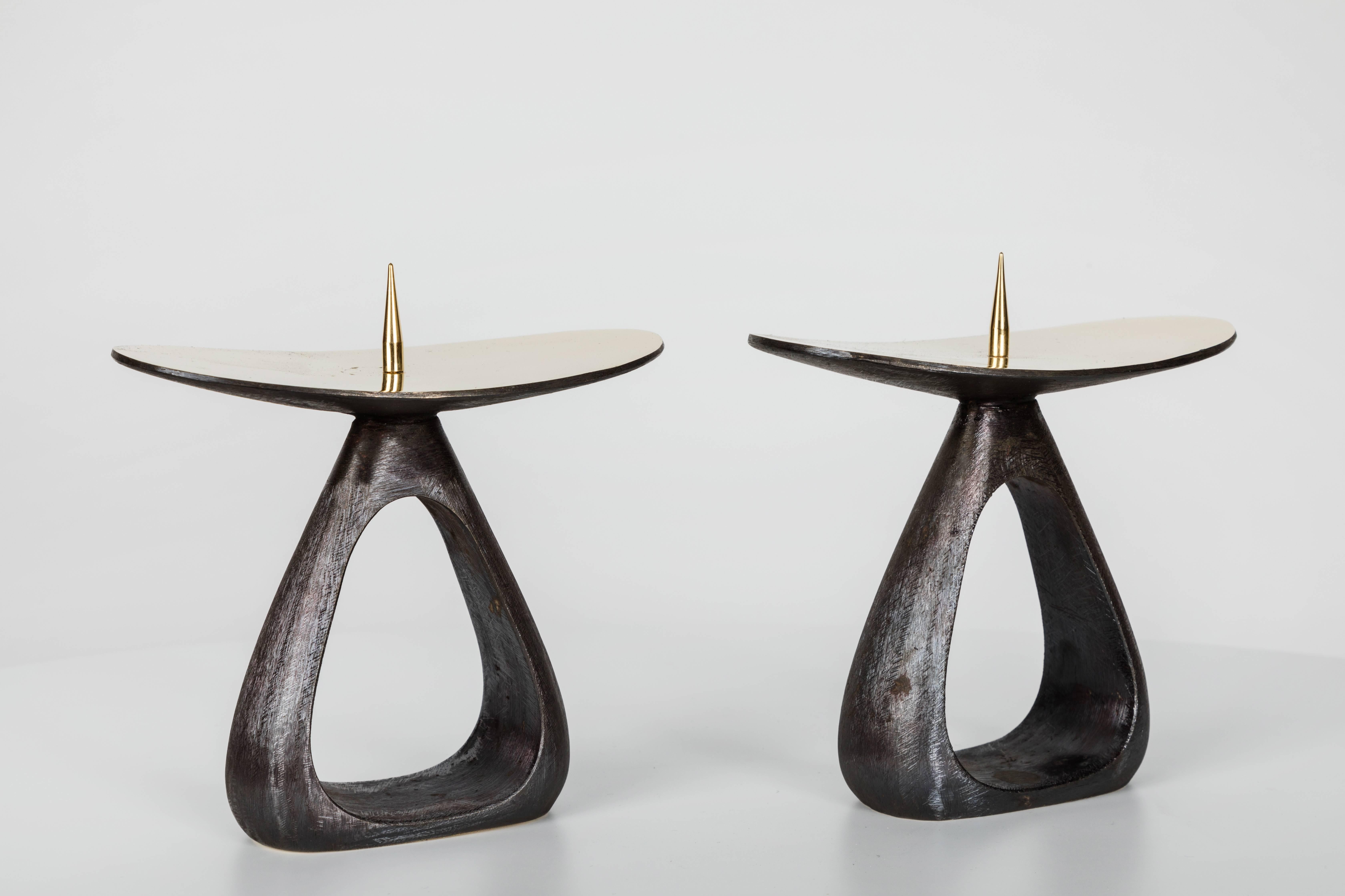 Patinated Rare Carl Auböck #3470 Brass Candleholder For Sale