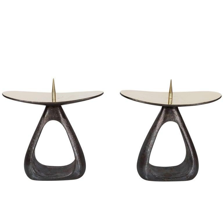 Mid-Century Modern Rare Carl Auböck #3470 Polished Brass Candleholder For Sale