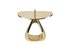 Pair of Carl Auböck #3470 Polished Brass Candleholders