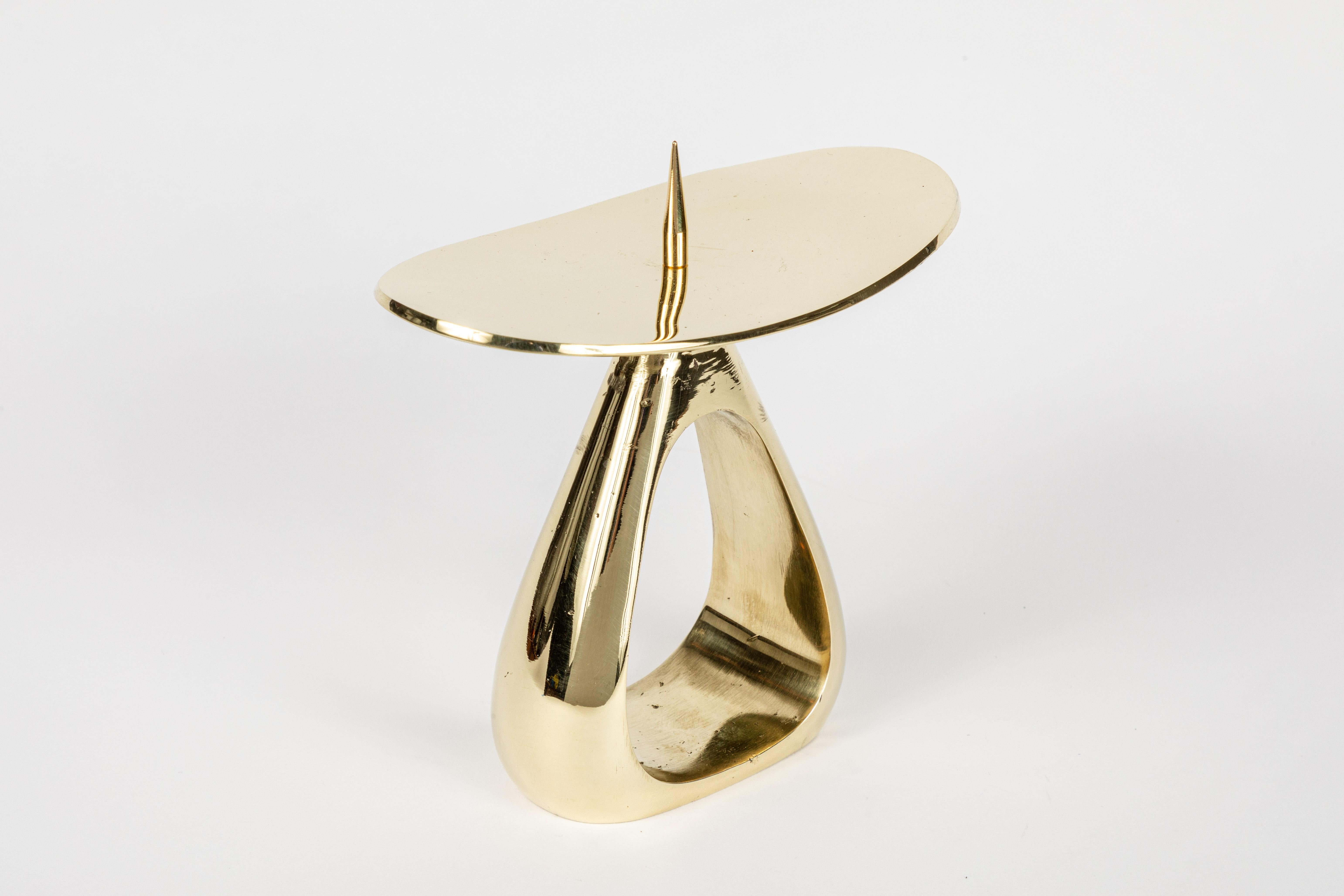 Contemporary Rare Carl Auböck #3470 Polished Brass Candleholder For Sale